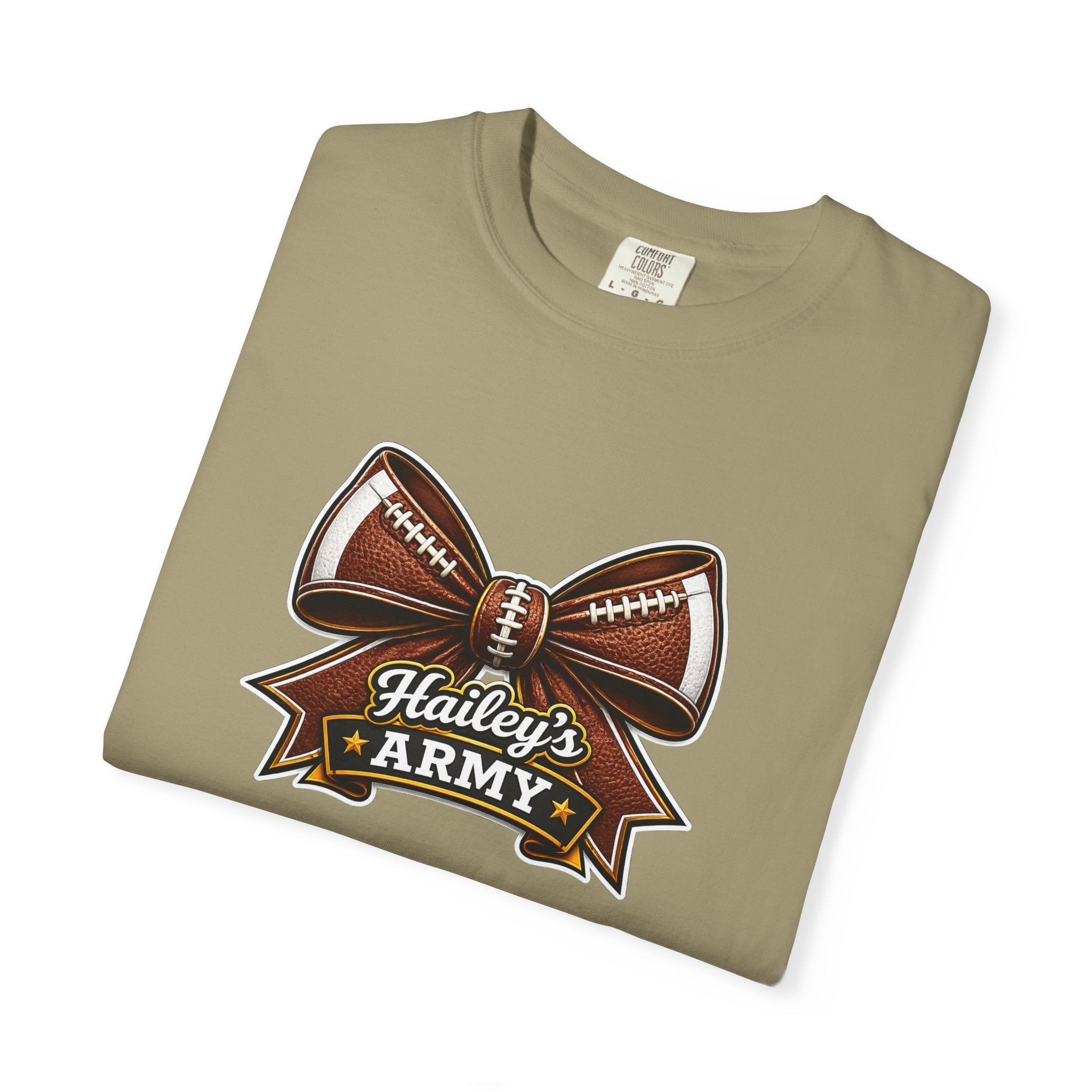 Hailey's Army Football Bow Tee