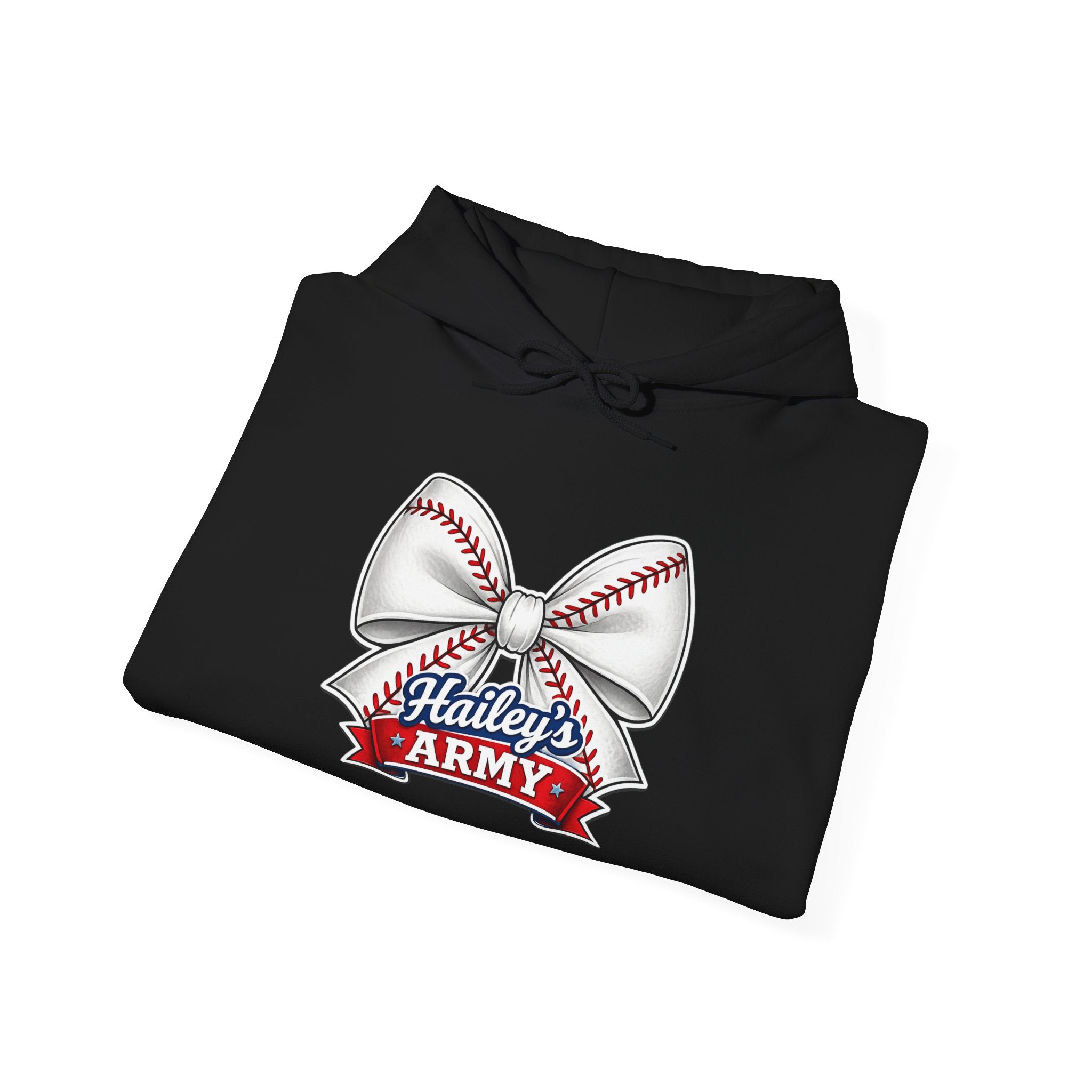 Hailey's Army Baseball Bow Hoodie