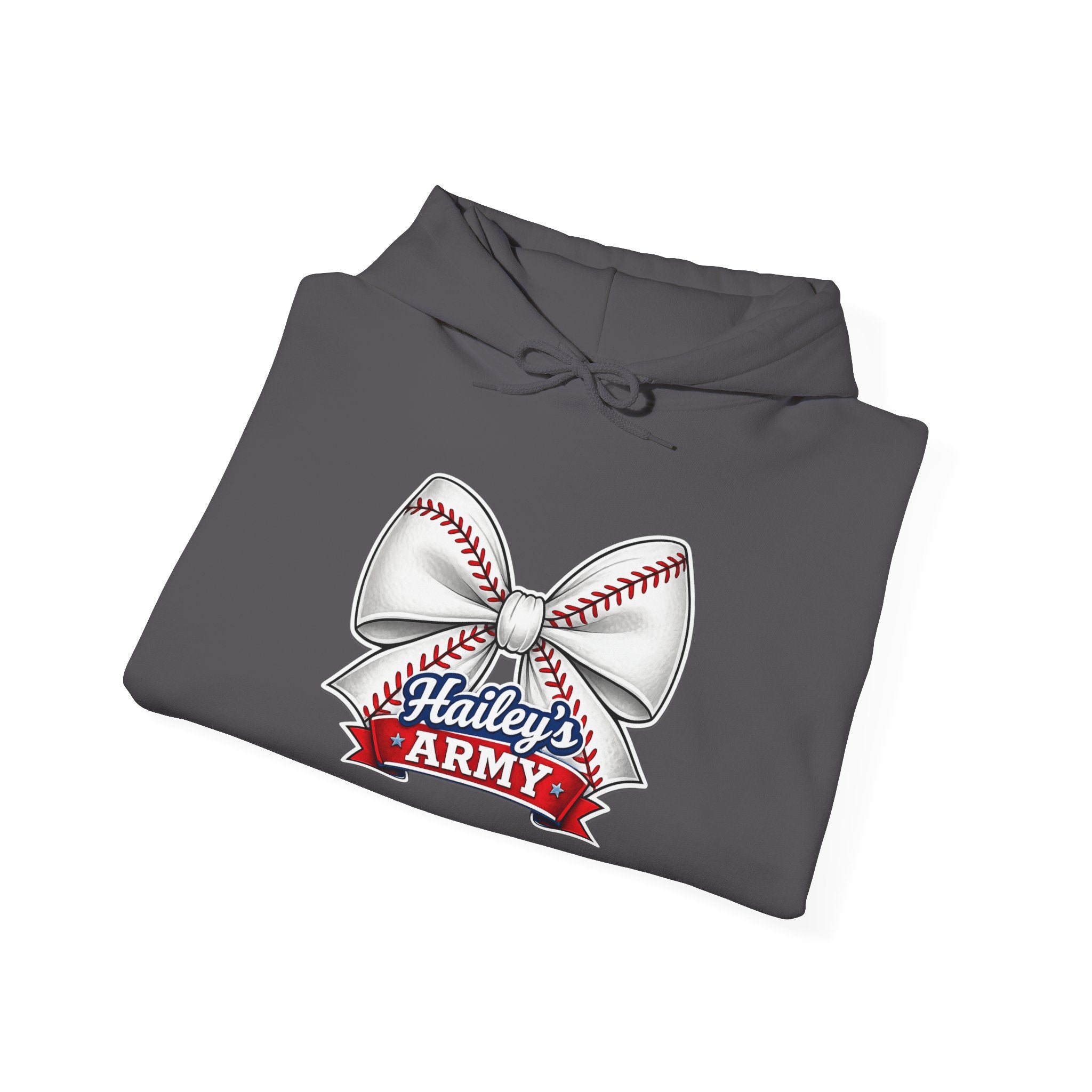 Hailey's Army Baseball Bow Hoodie