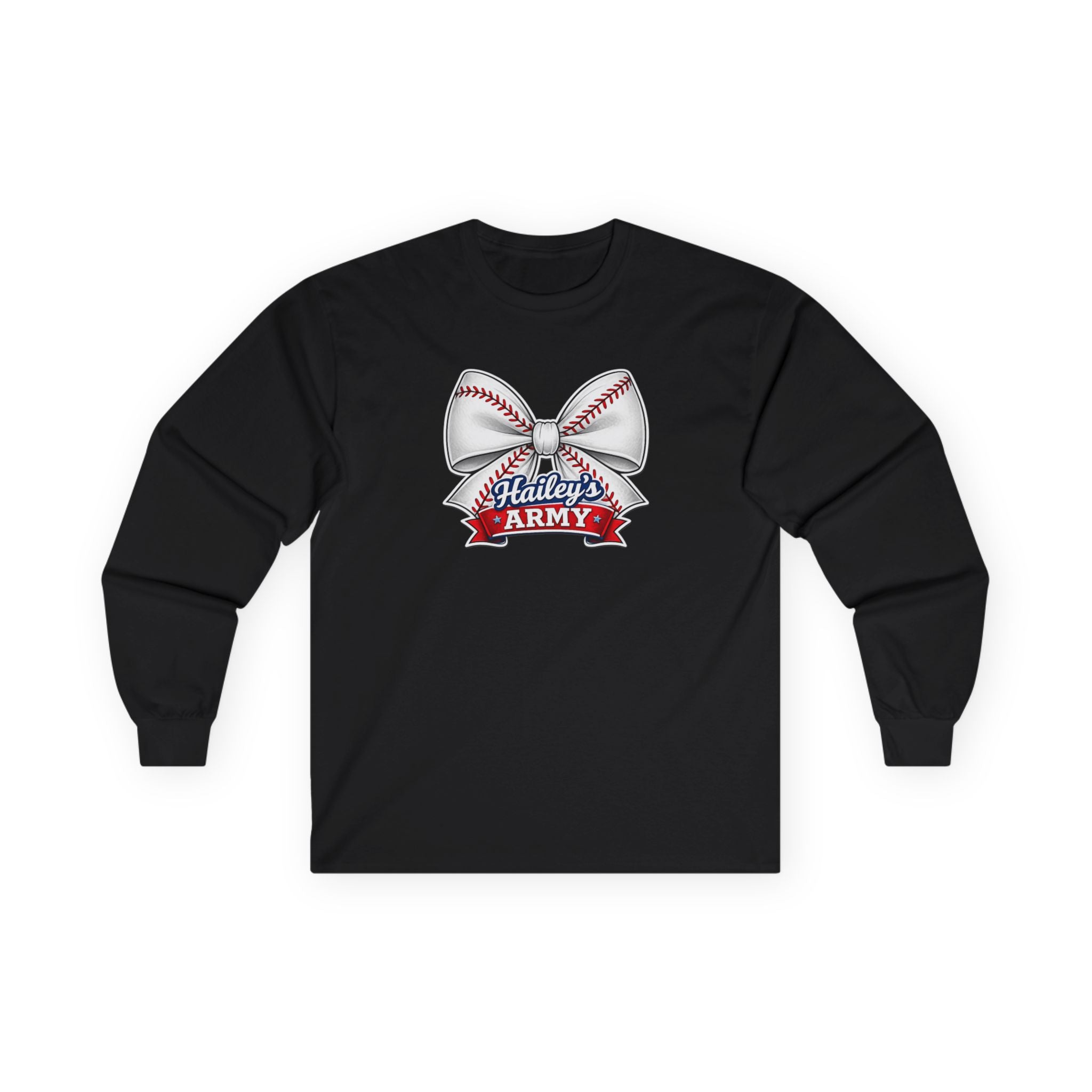Hailey's Army Baseball Bow Long Sleeve Tee