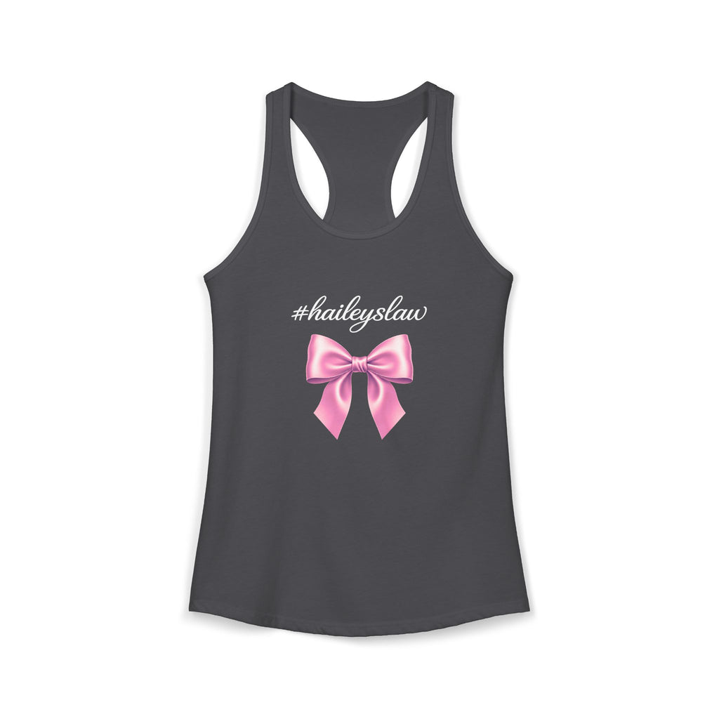 Hailey's Law Pink Bow Racerback Tank