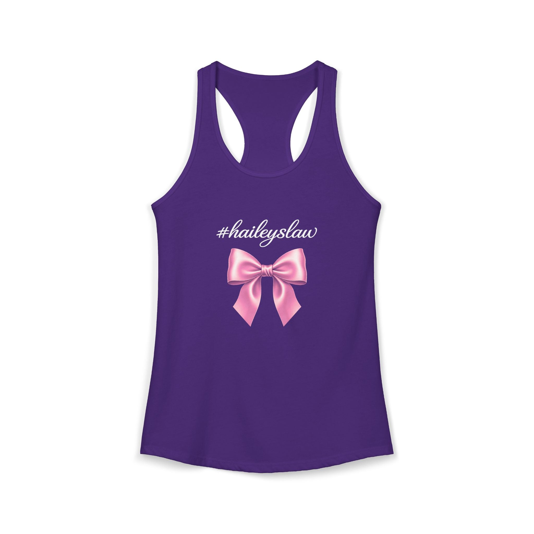 Hailey's Law Pink Bow Racerback Tank