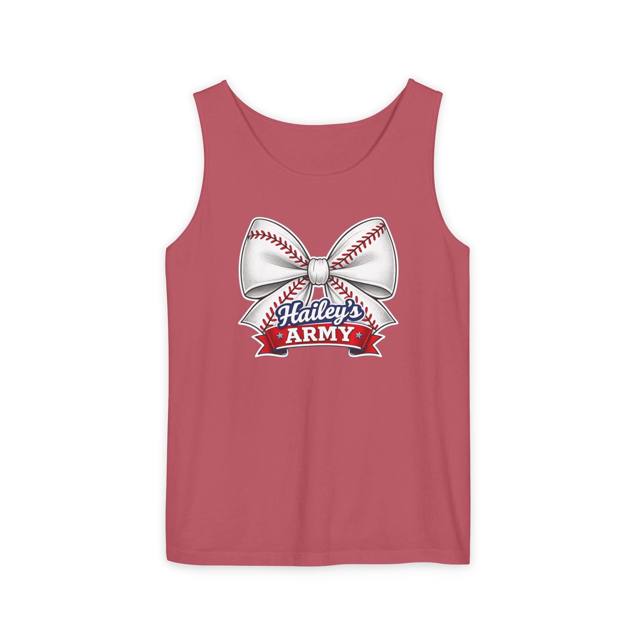 Hailey's Army Baseball Bow Tank Top