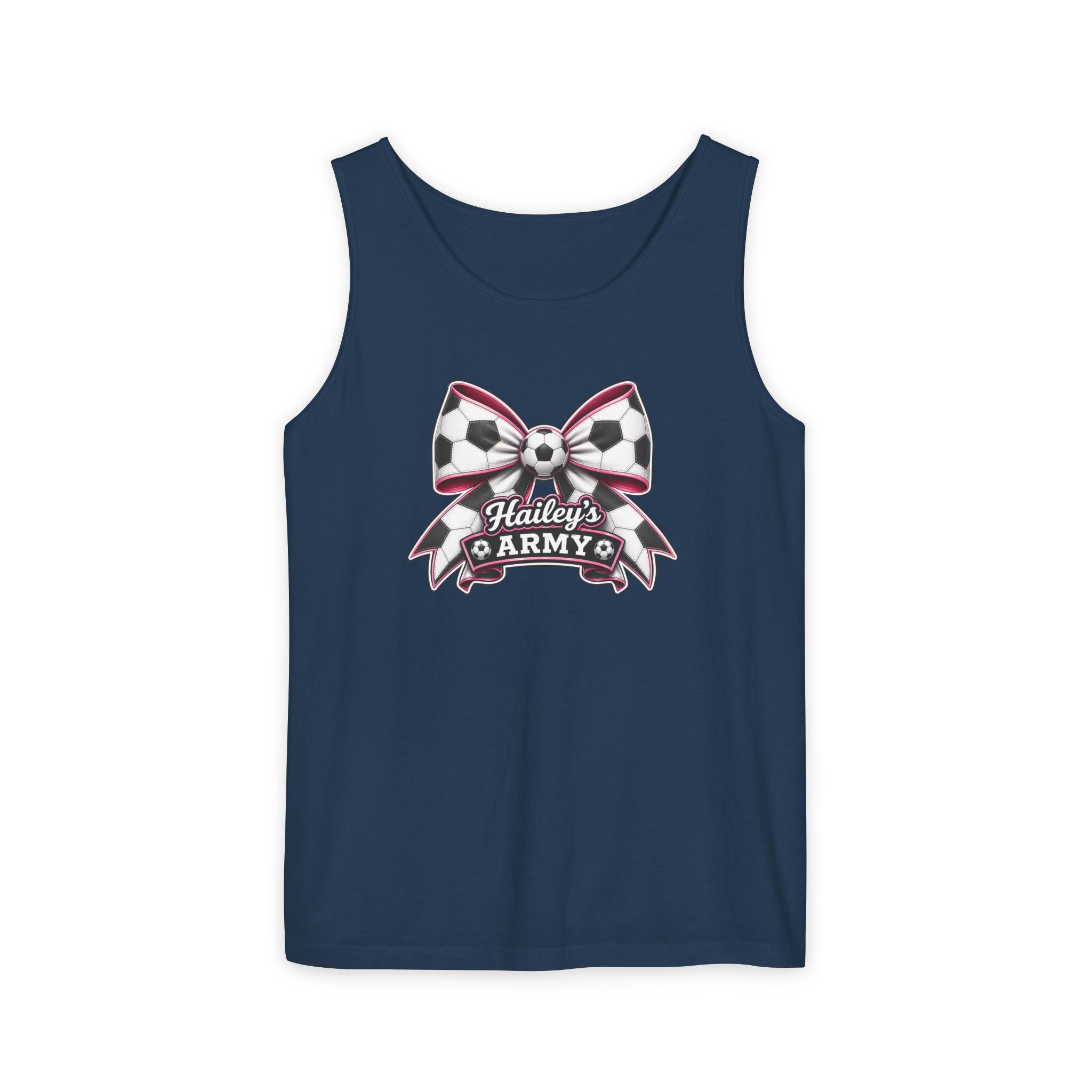 Hailey's Army Soccer Bow Tank