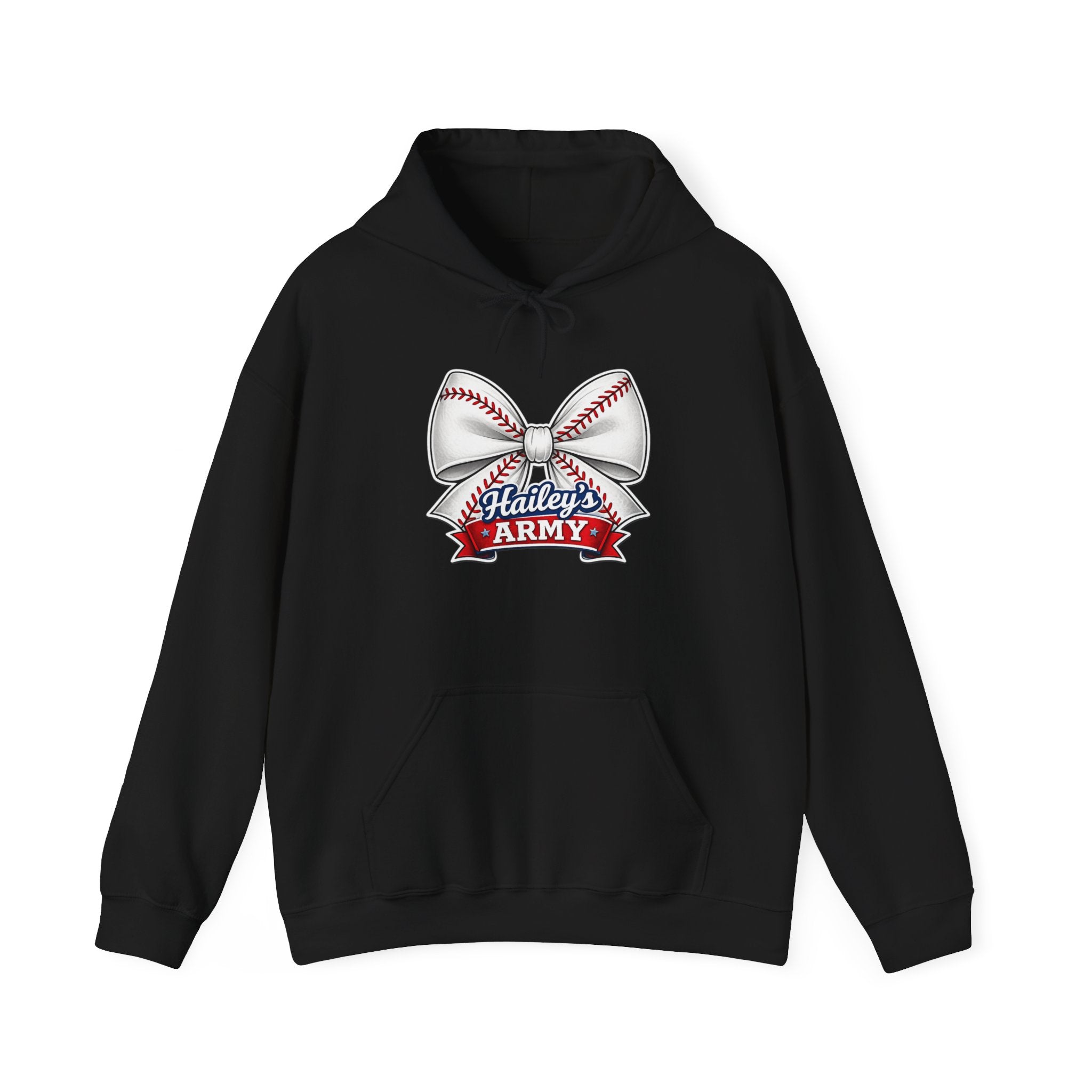 Hailey's Army Baseball Bow Hoodie