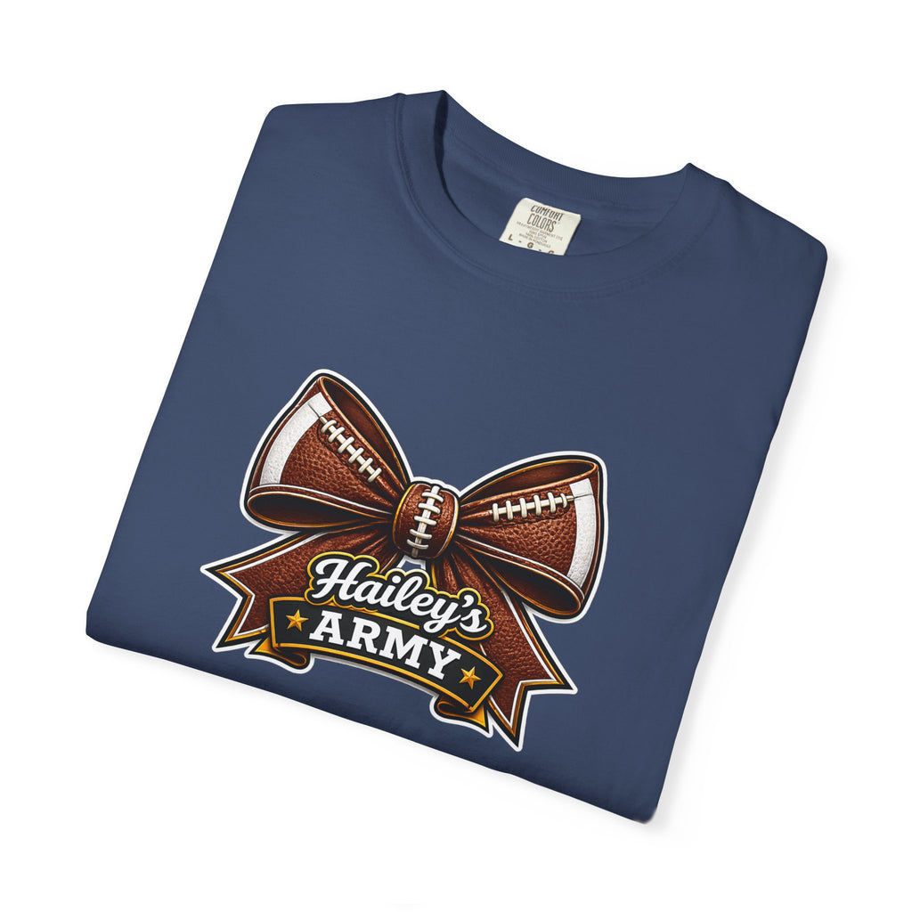 Hailey's Army Football Bow Tee