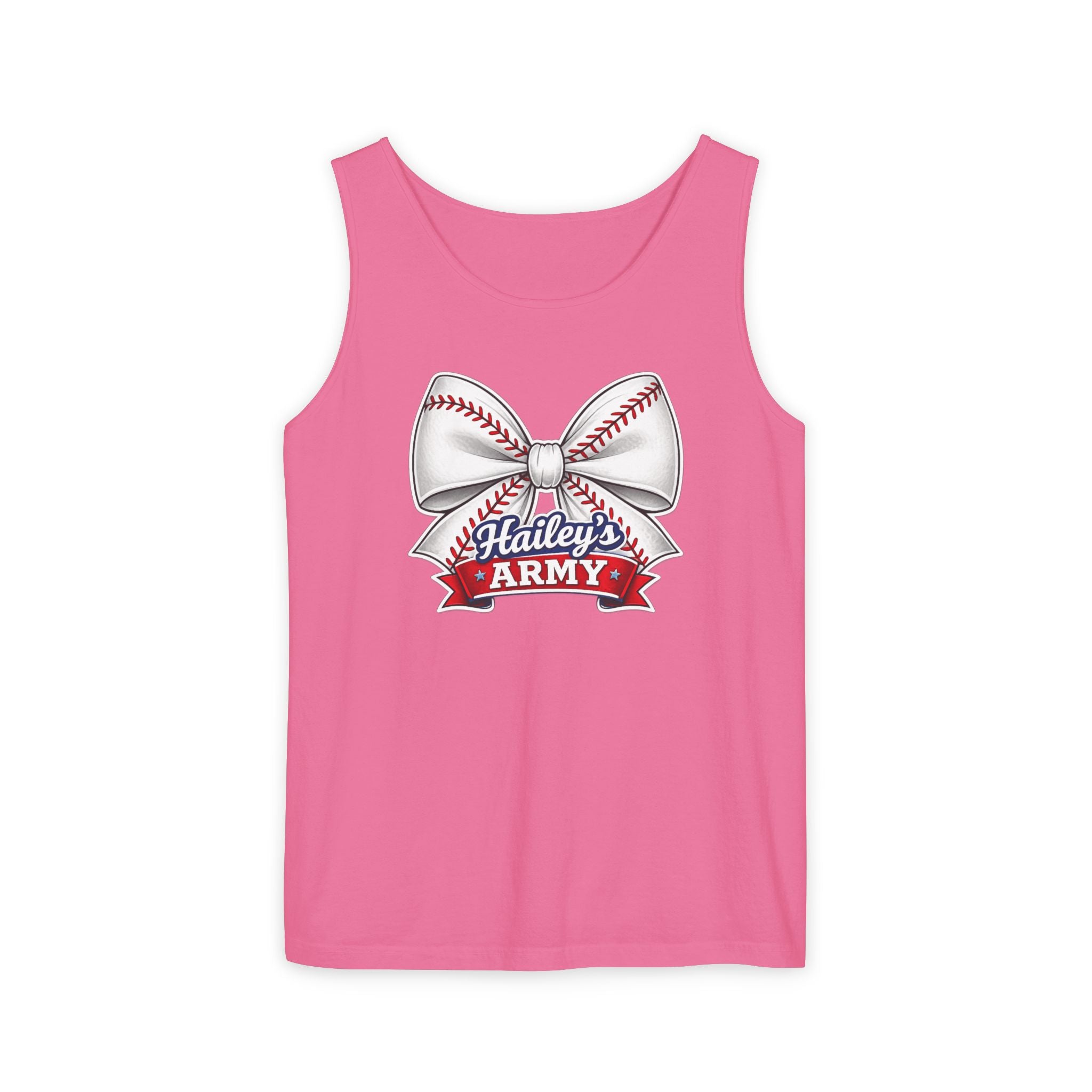 Hailey's Army Baseball Bow Tank Top