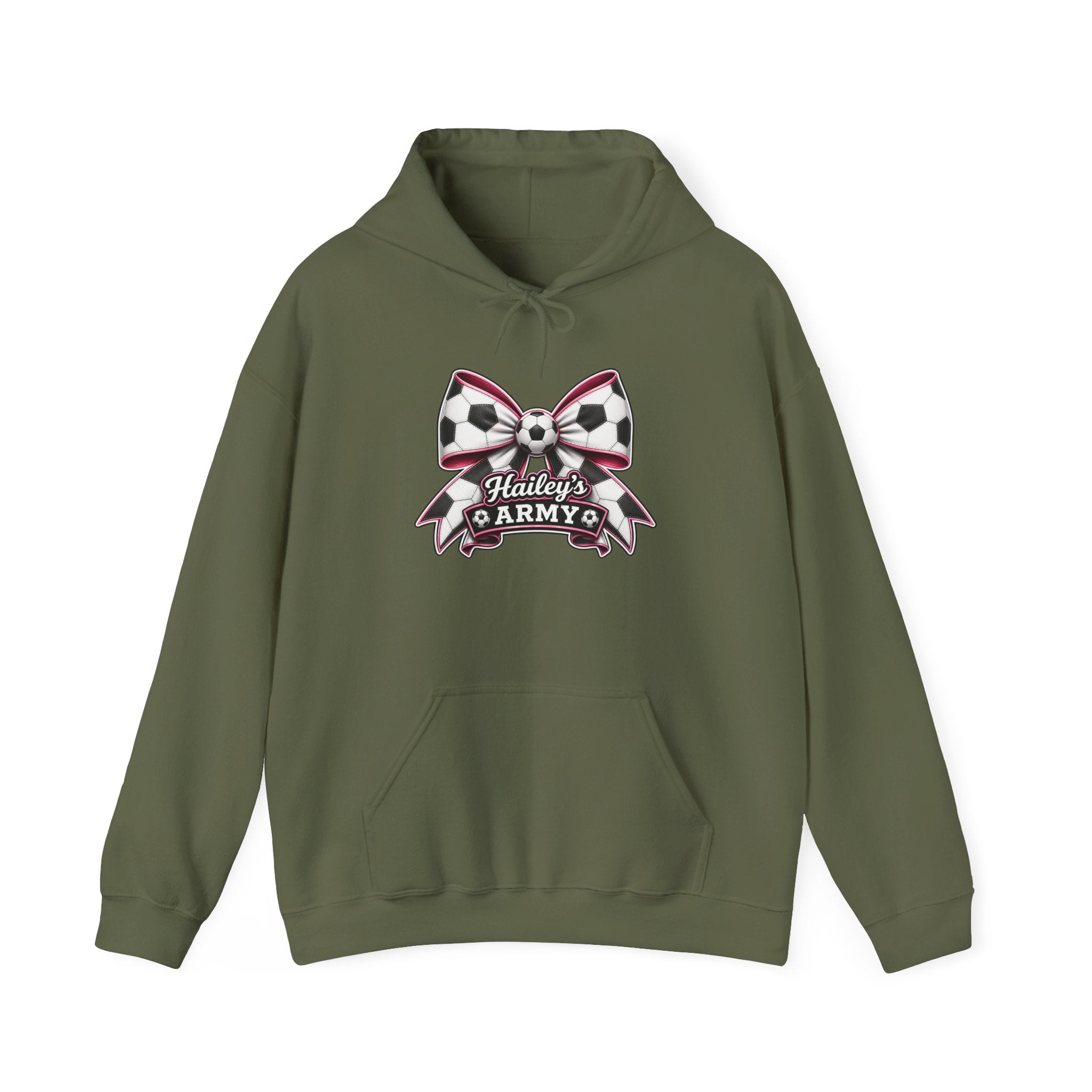 Hailey's Army Soccer Bow Hoodie