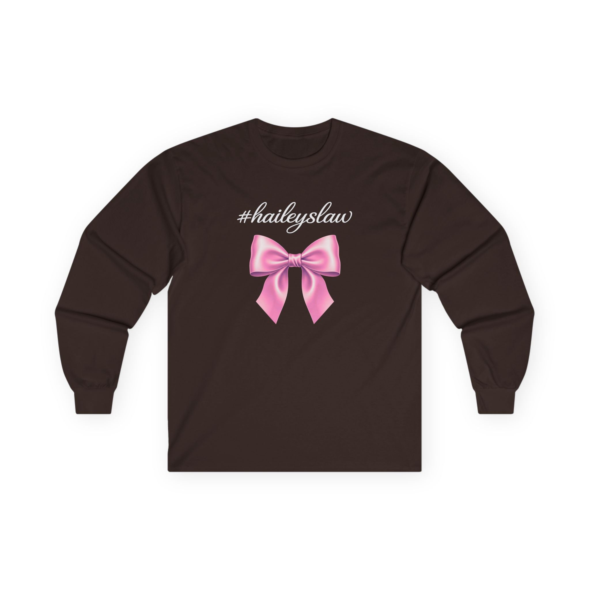 Hailey's Law Pink Bow Long Sleeve Tee