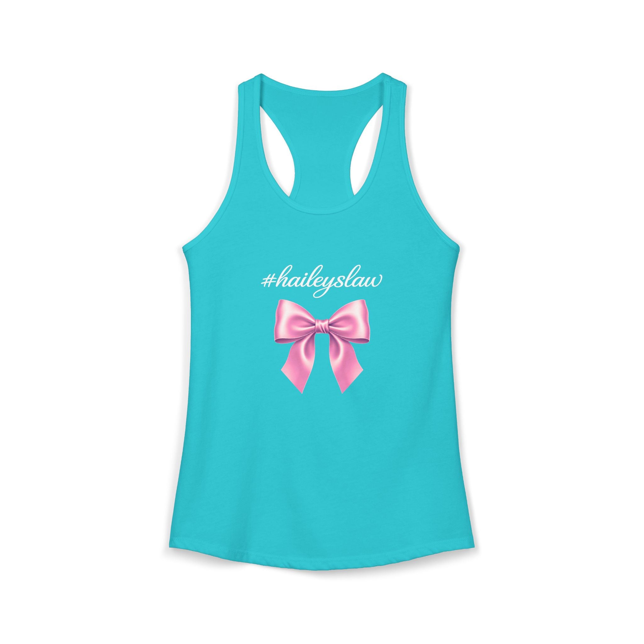 Hailey's Law Pink Bow Racerback Tank