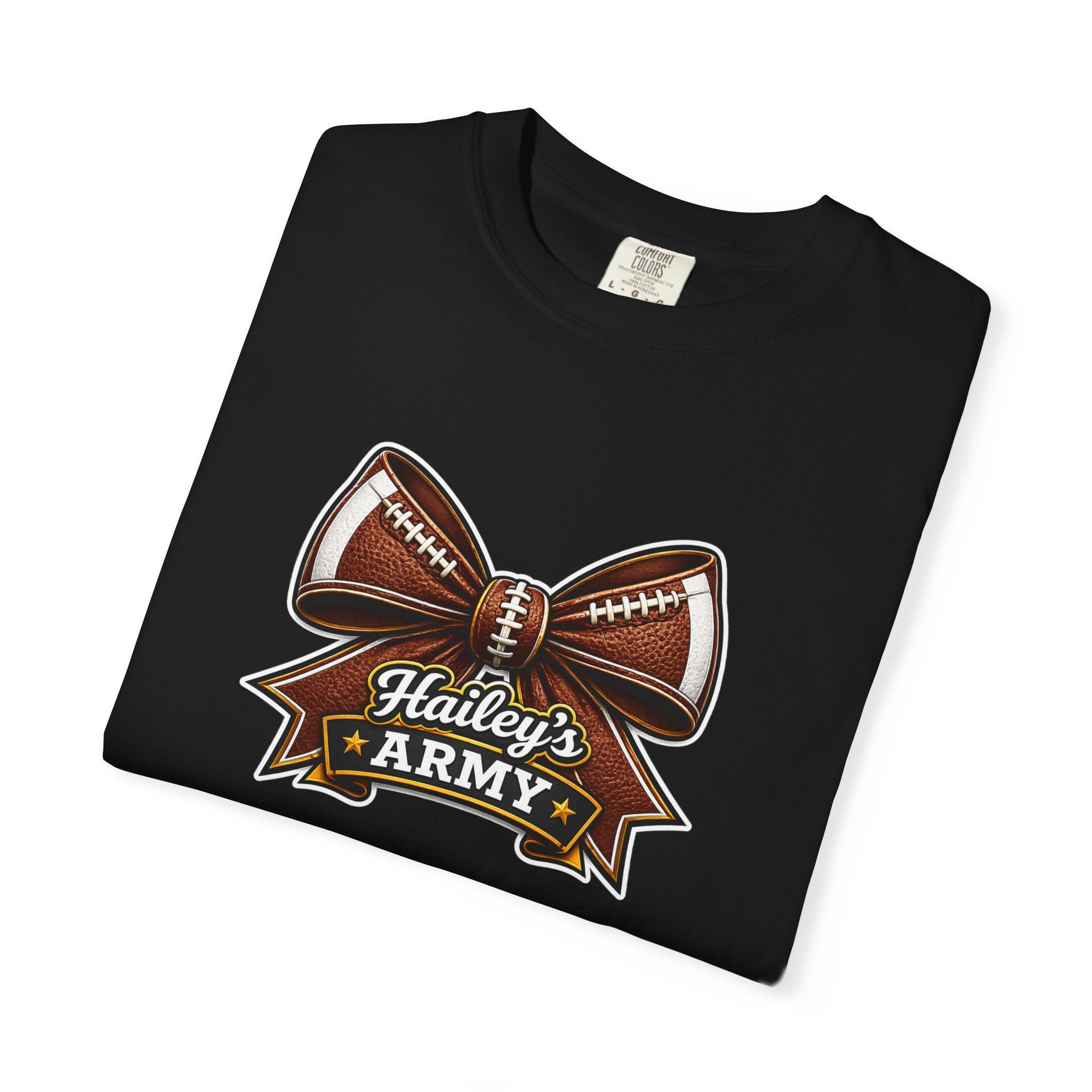 Hailey's Army Football Bow Tee