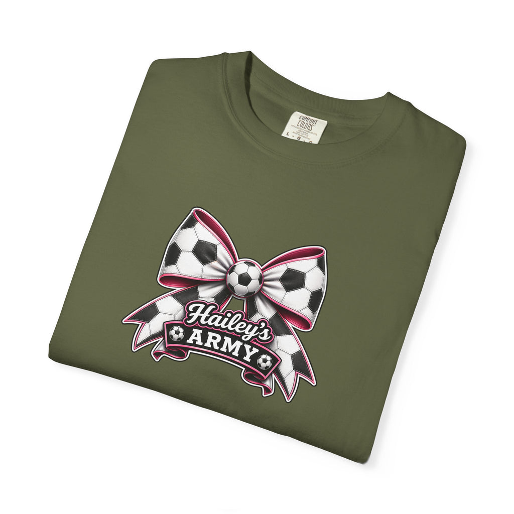 Hailey's Army Soccer Bow Tee