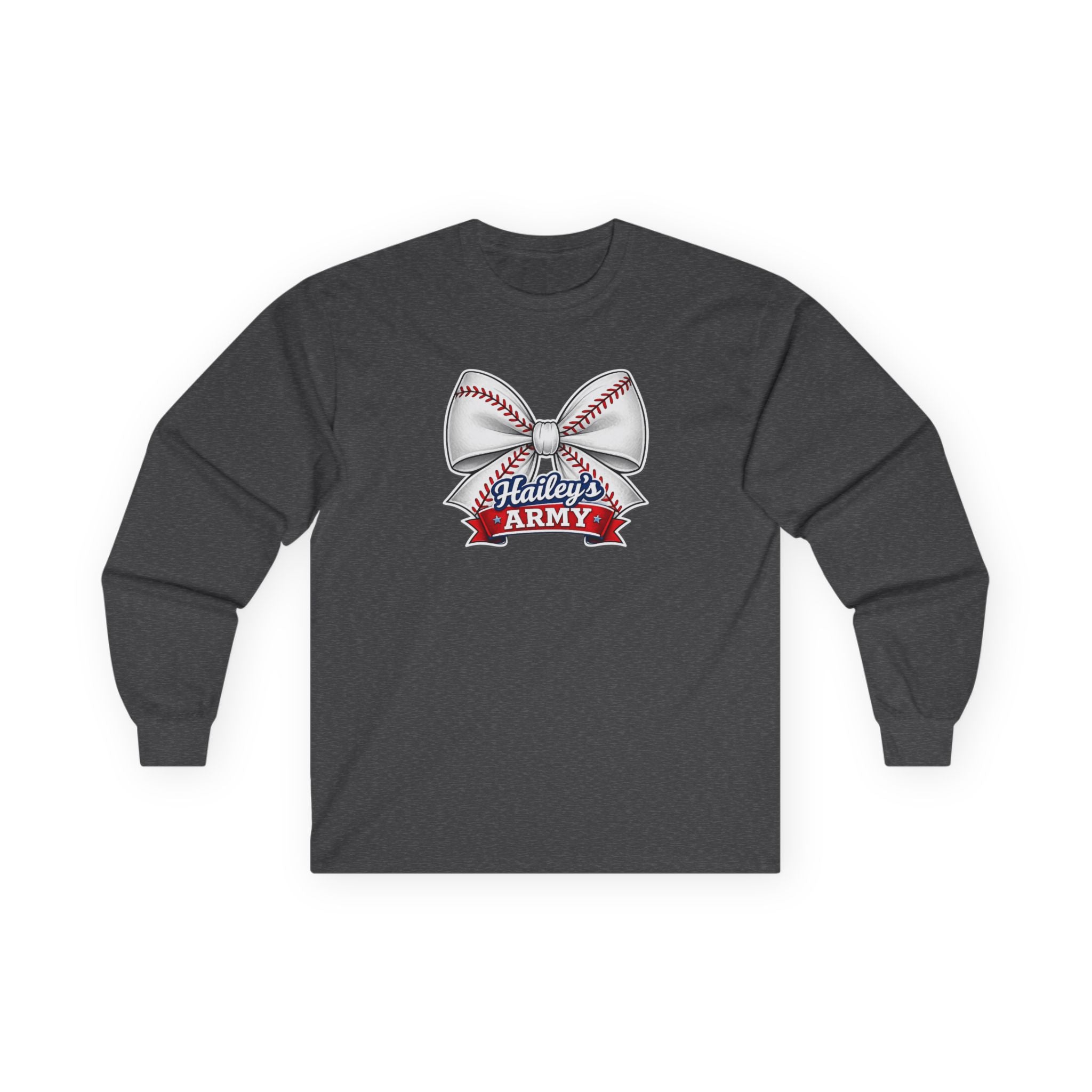 Hailey's Army Baseball Bow Long Sleeve Tee