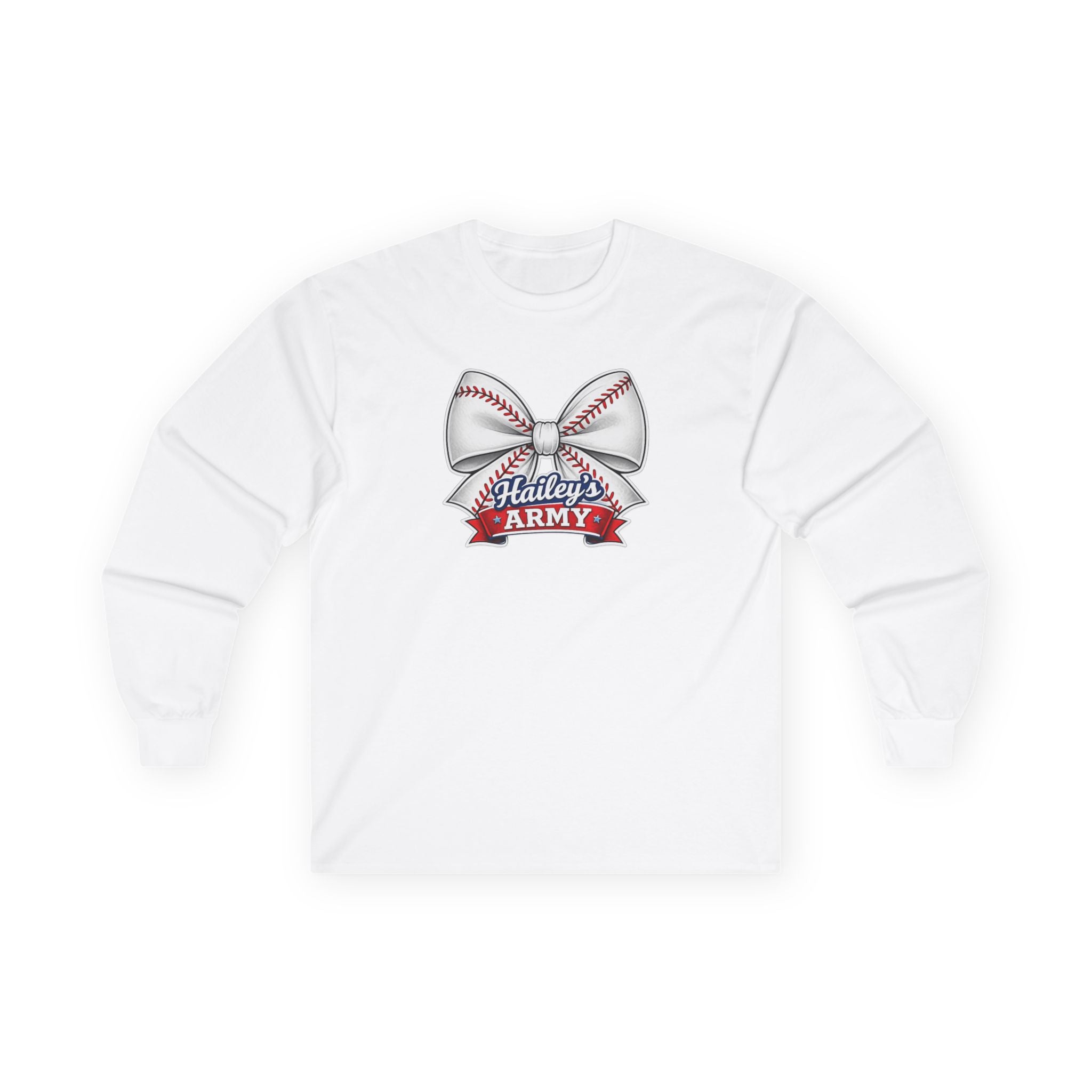 Hailey's Army Baseball Bow Long Sleeve Tee