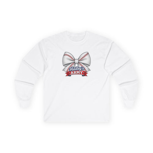Hailey's Army Baseball Bow Long Sleeve Tee