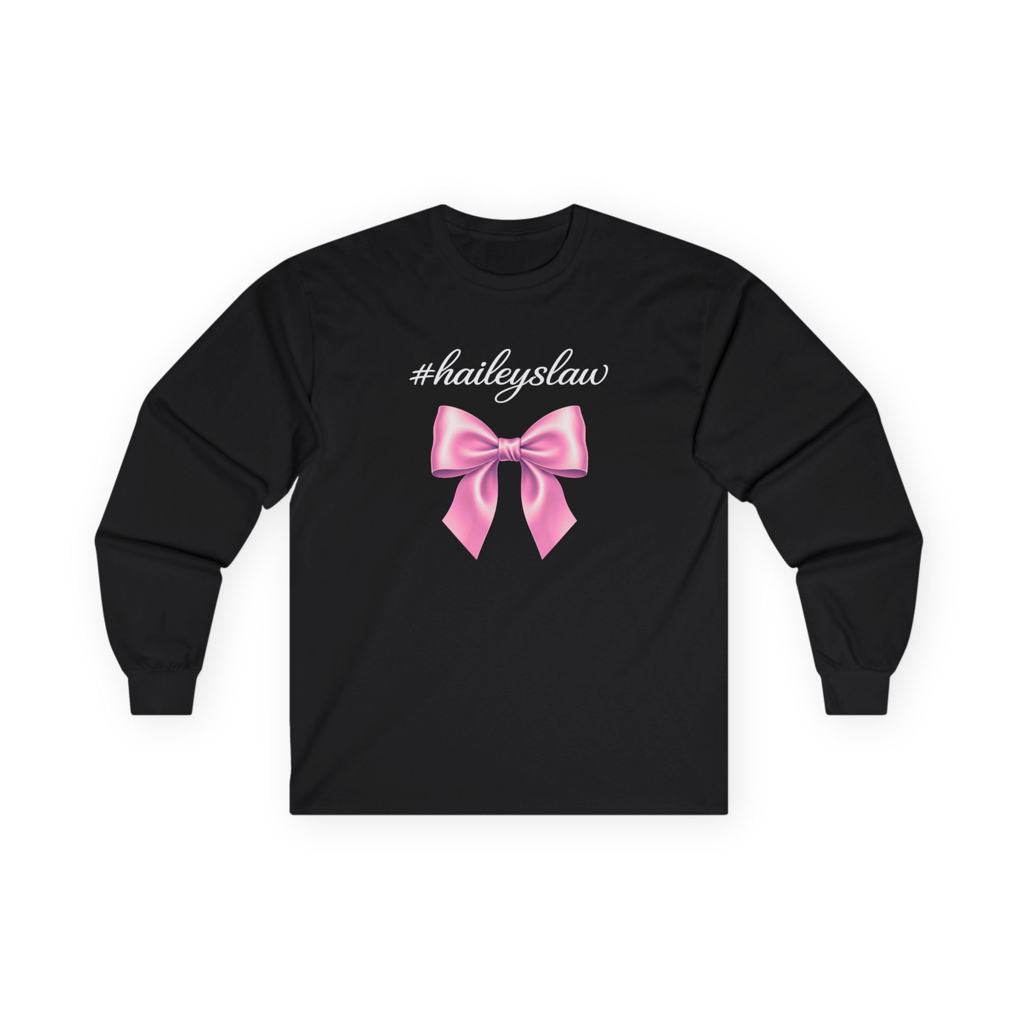 Hailey's Law Pink Bow Long Sleeve Tee