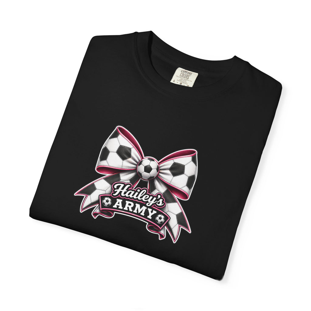 Hailey's Army Soccer Bow Tee