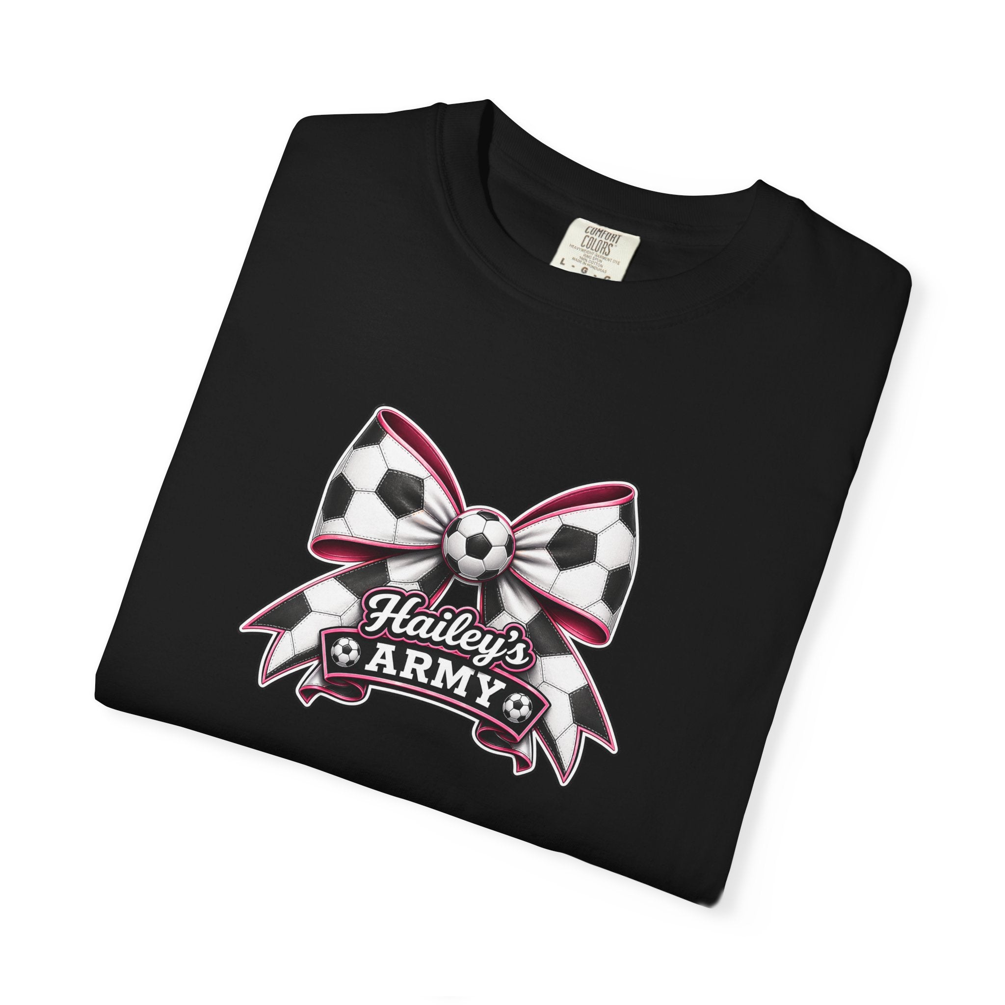 Hailey's Army Soccer Bow Tee