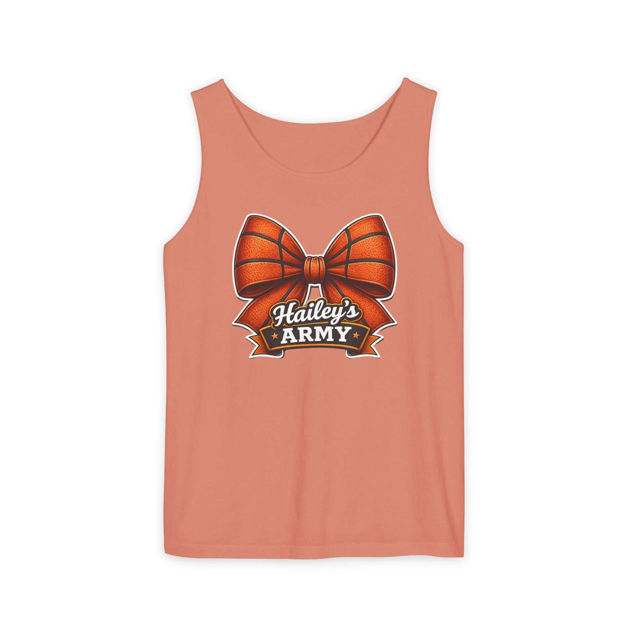 Hailey's Army Basketball Bow Tank