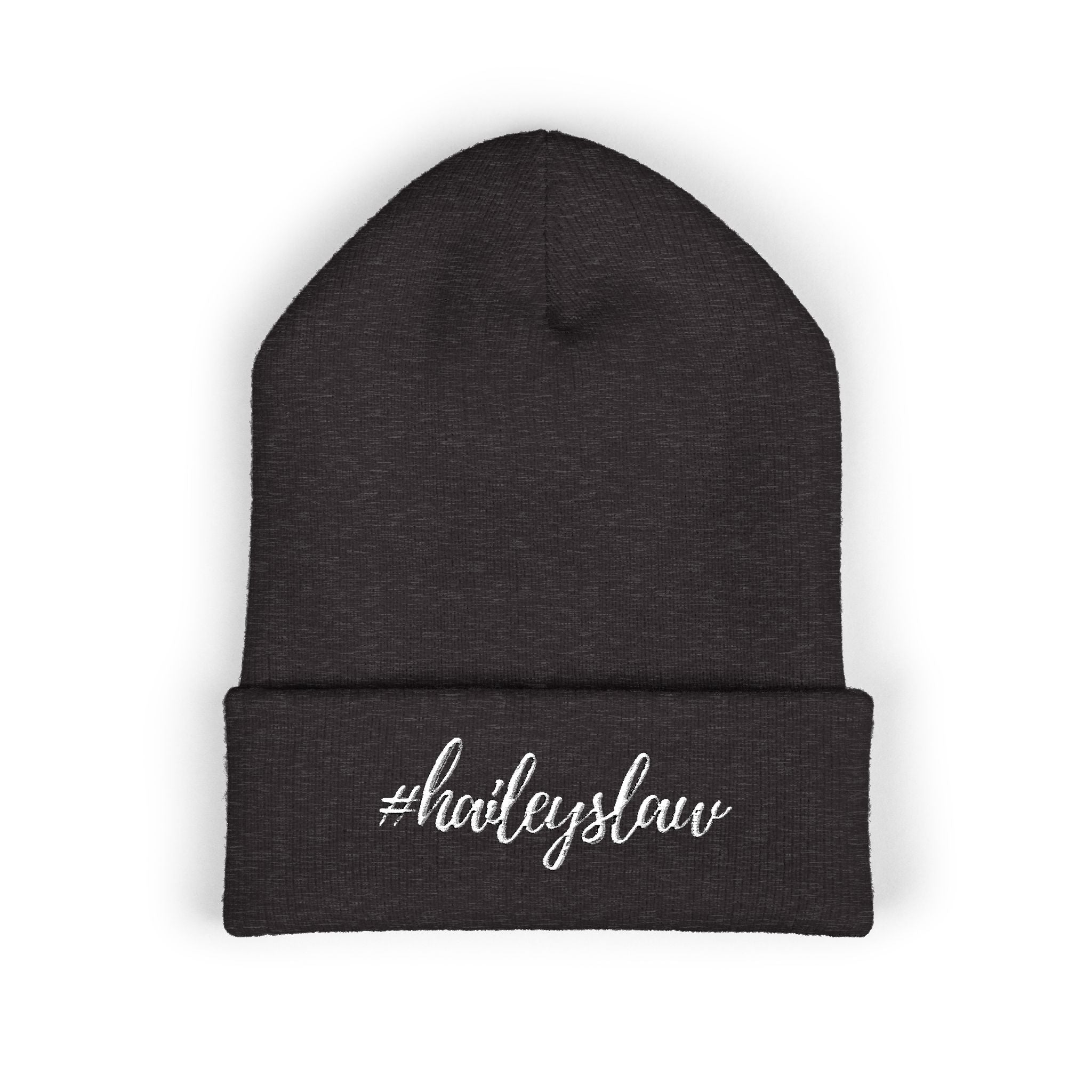 #haileyslaw Embroidered Cuffed Beanie