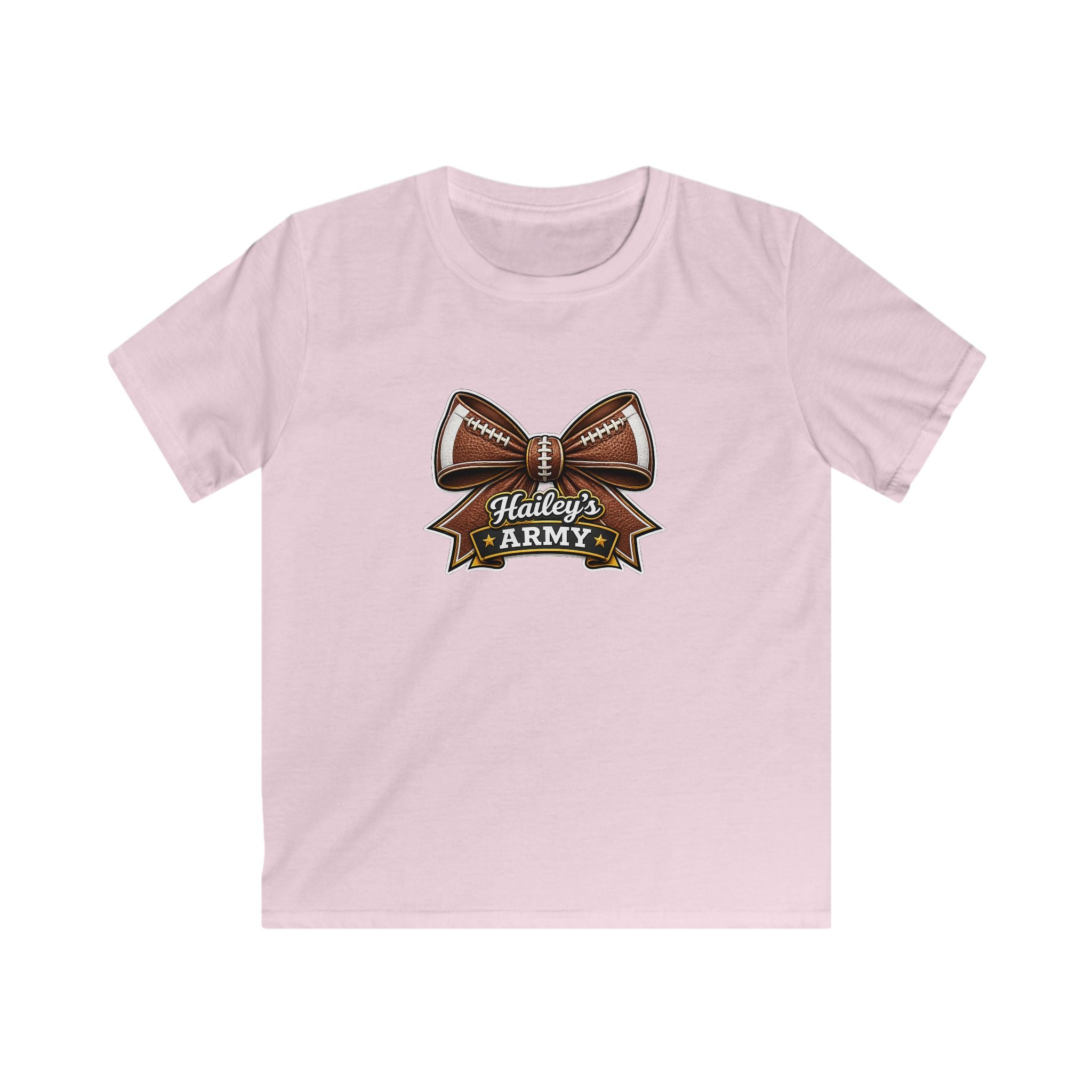 YOUTH - Hailey's Army Football Bow Tee