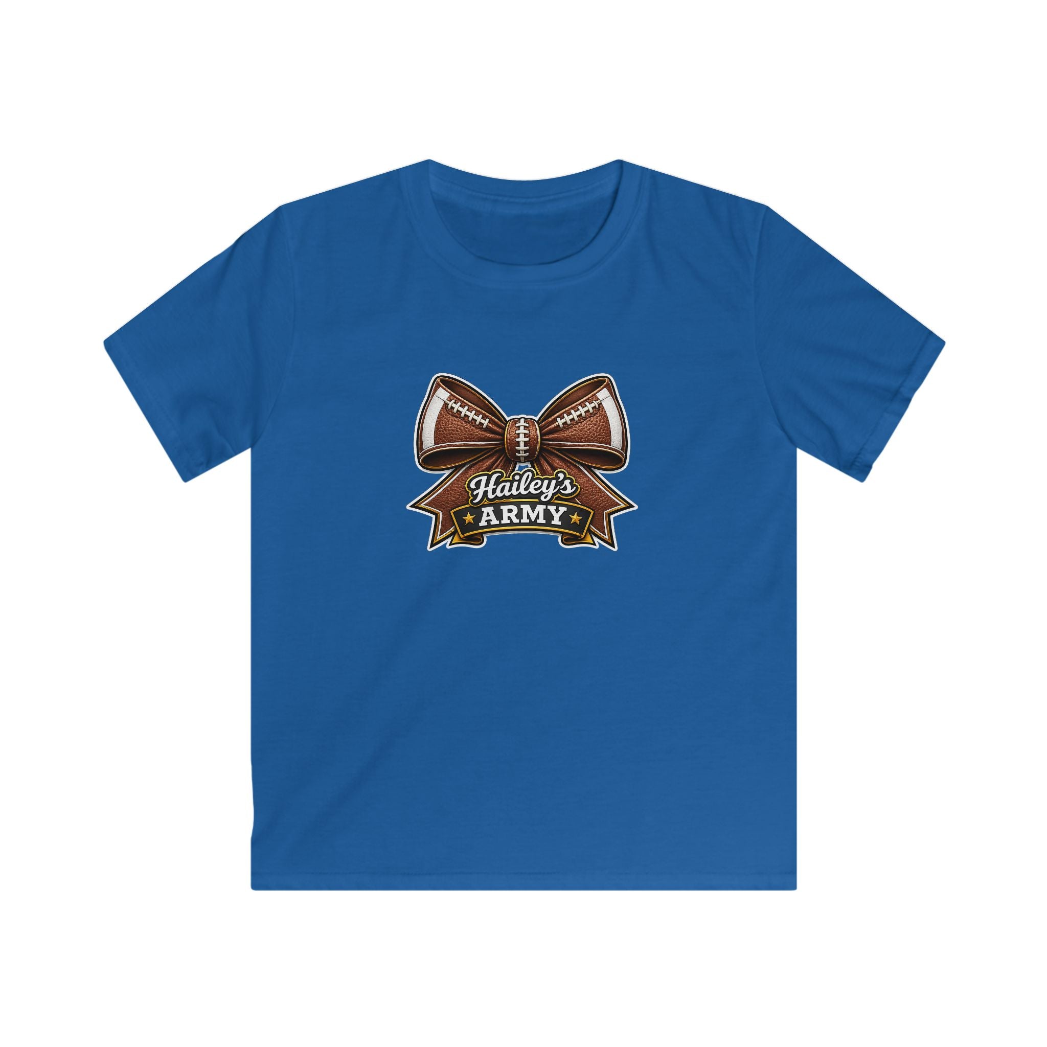 YOUTH - Hailey's Army Football Bow Tee