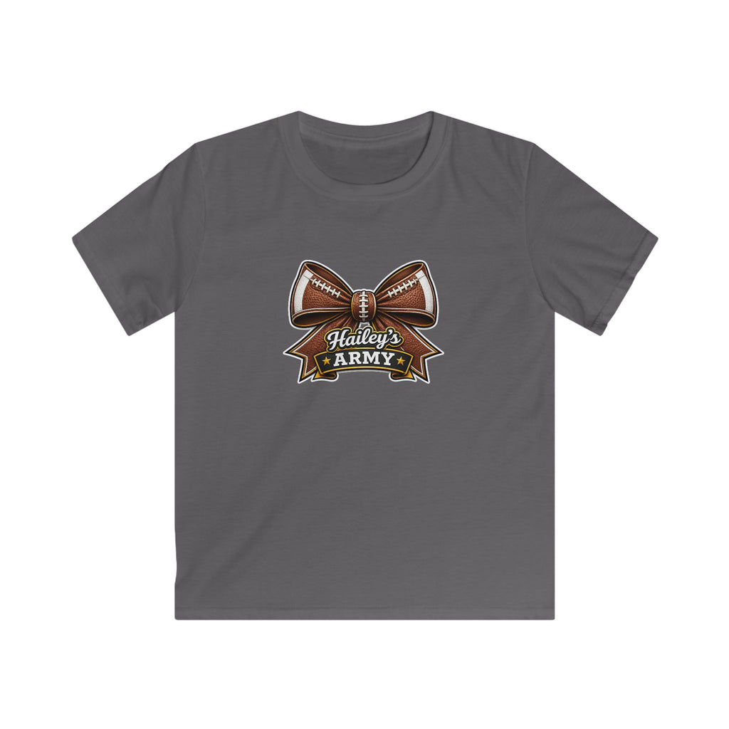 YOUTH - Hailey's Army Football Bow Tee