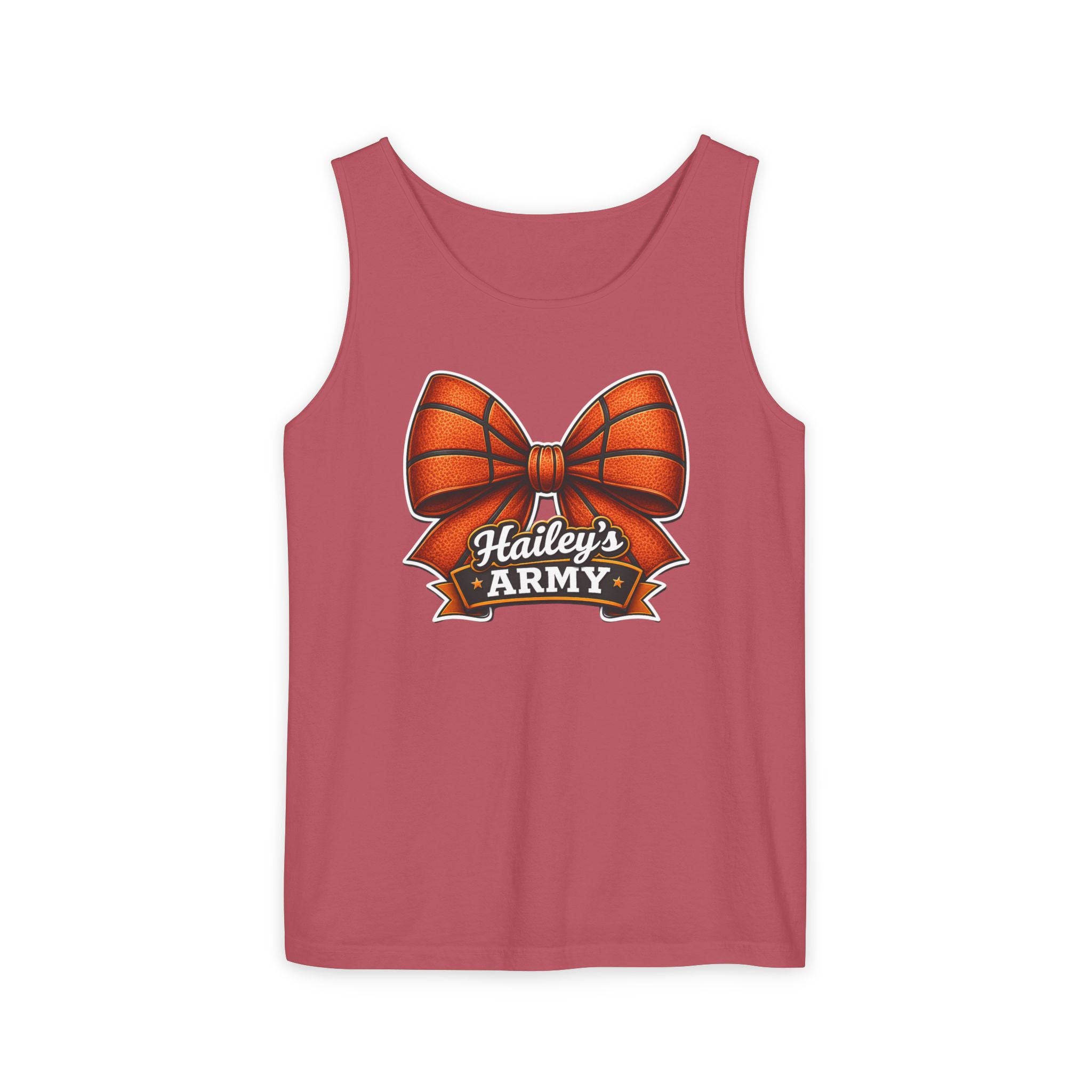Hailey's Army Basketball Bow Tank