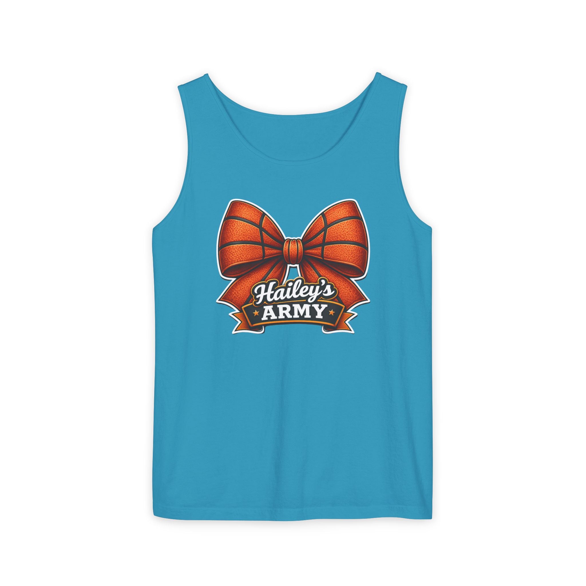 Hailey's Army Basketball Bow Tank