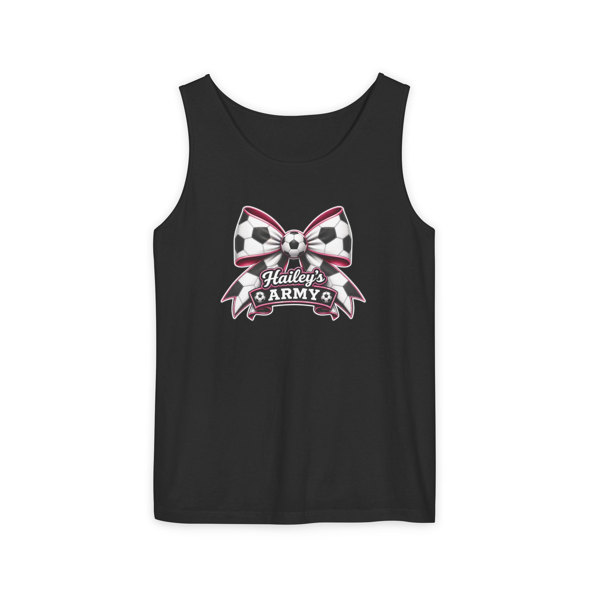 Hailey's Army Soccer Bow Tank