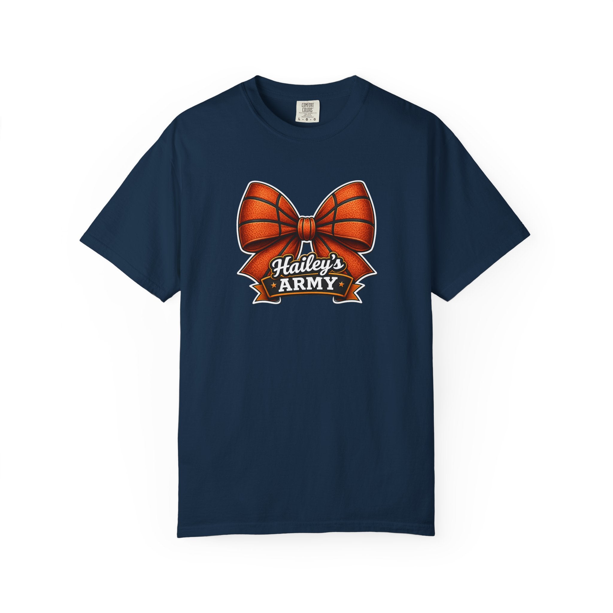 Hailey's Army Basketball Bow Tee