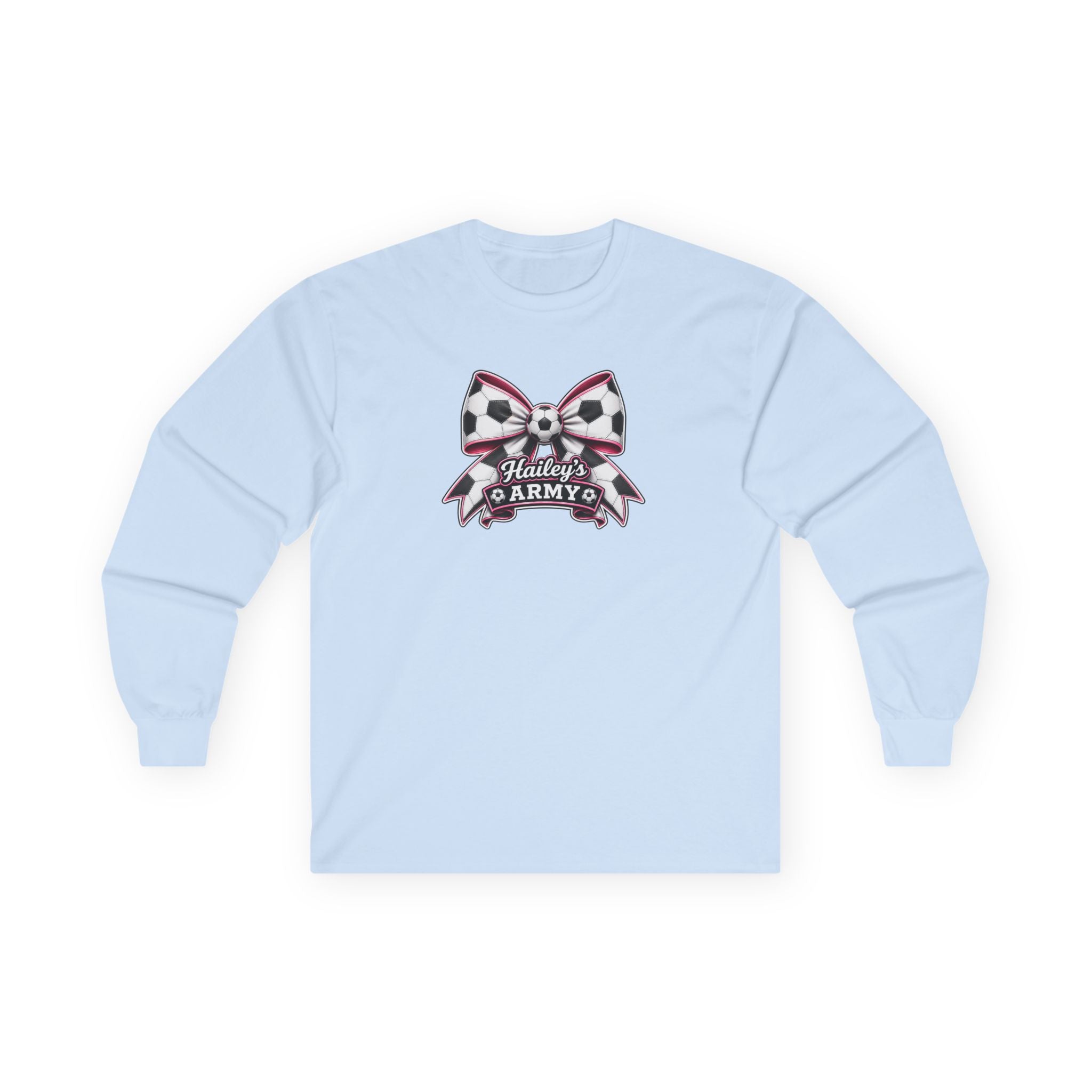 Hailey's Army Soccer Bow Long Sleeve Tee