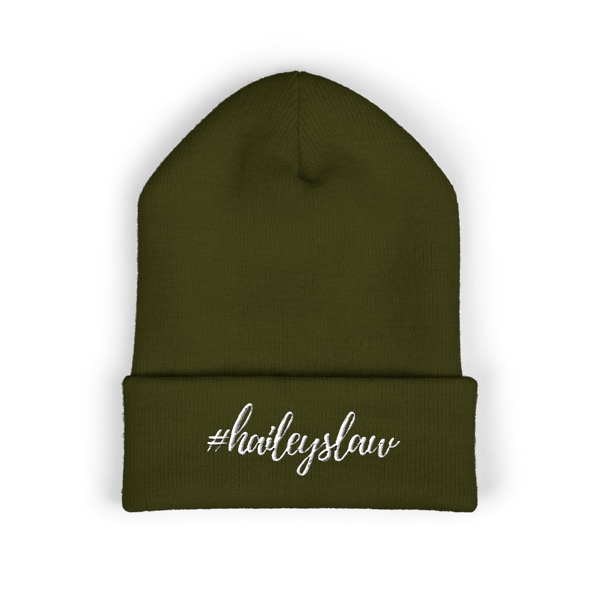 #haileyslaw Embroidered Cuffed Beanie