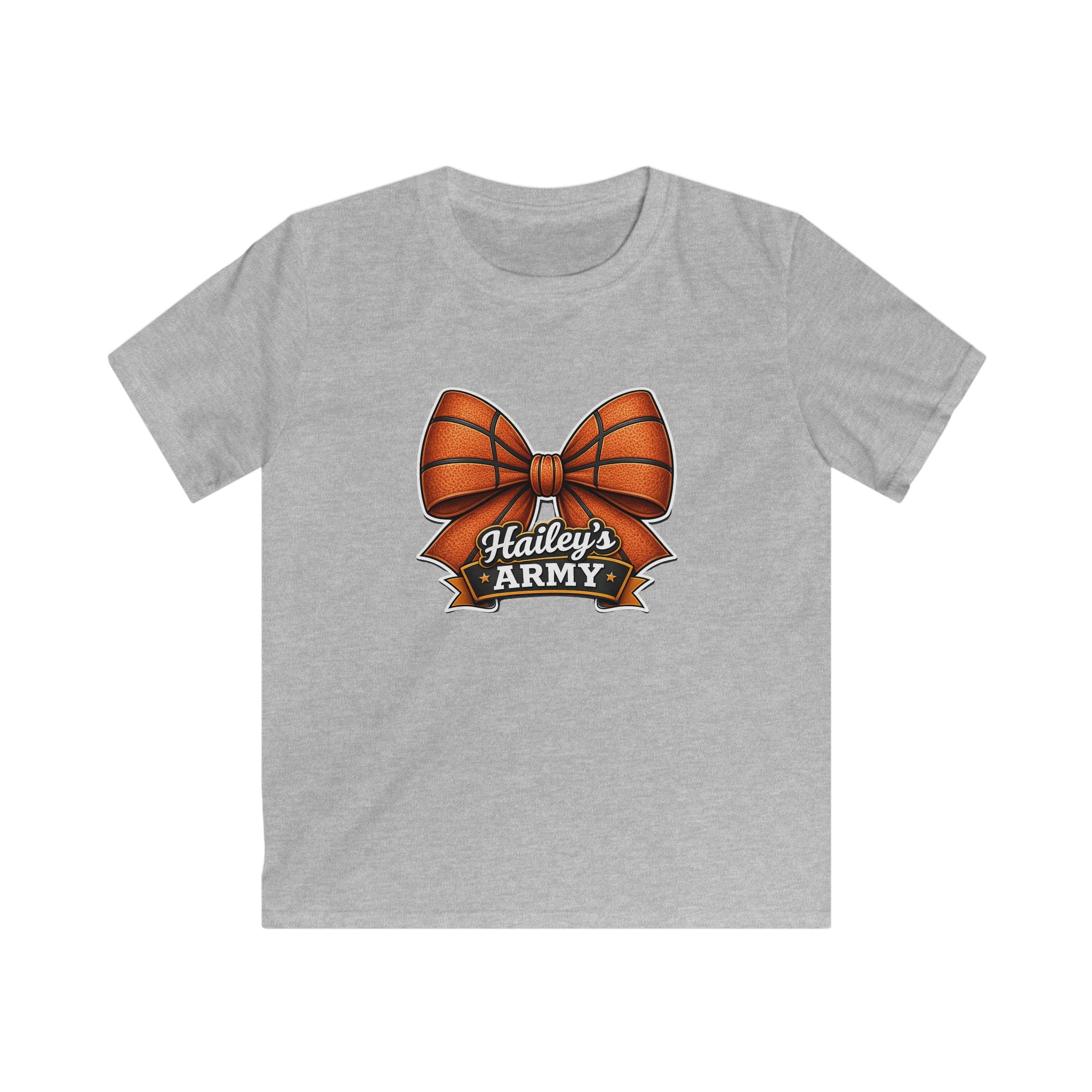 YOUTH - Hailey's Army Basketball Bow Tee