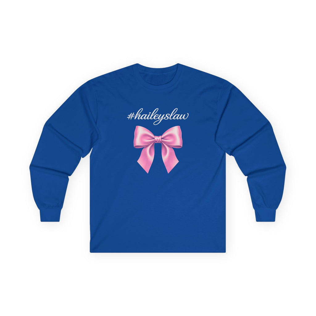 Hailey's Law Pink Bow Long Sleeve Tee