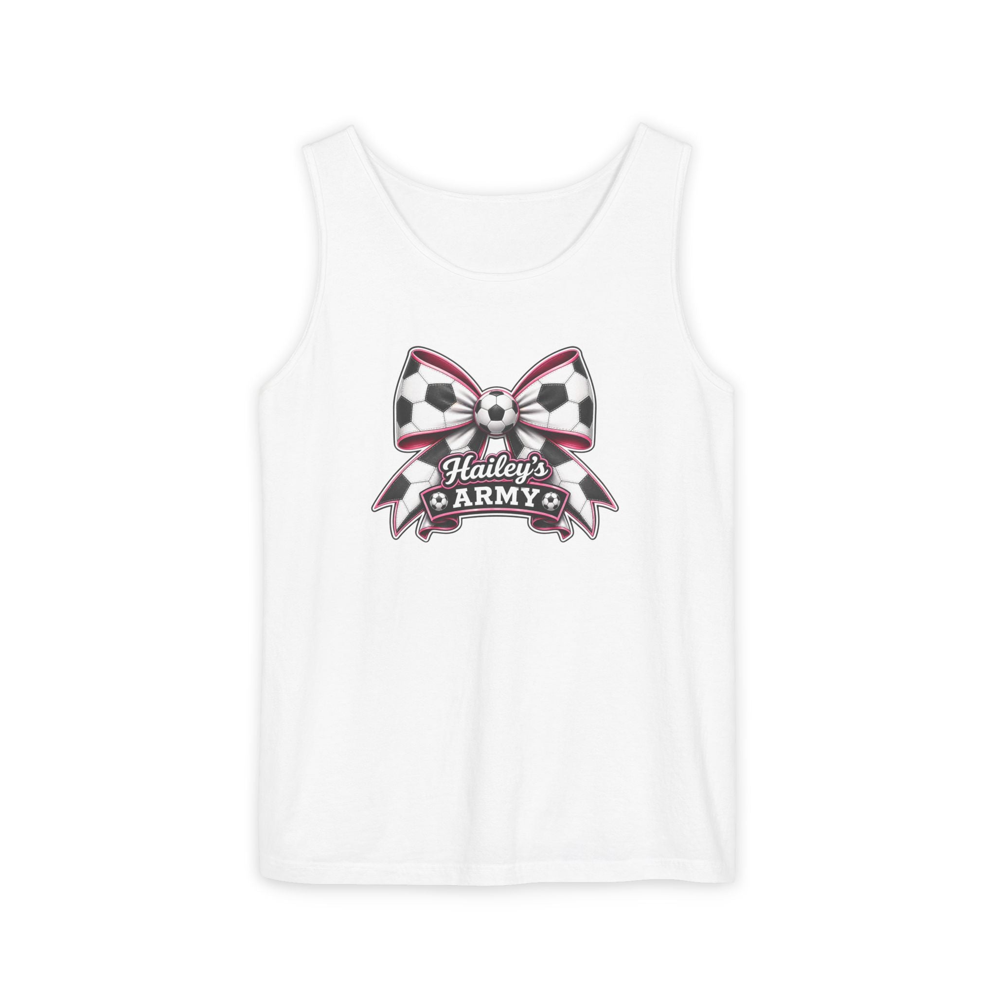 Hailey's Army Soccer Bow Tank