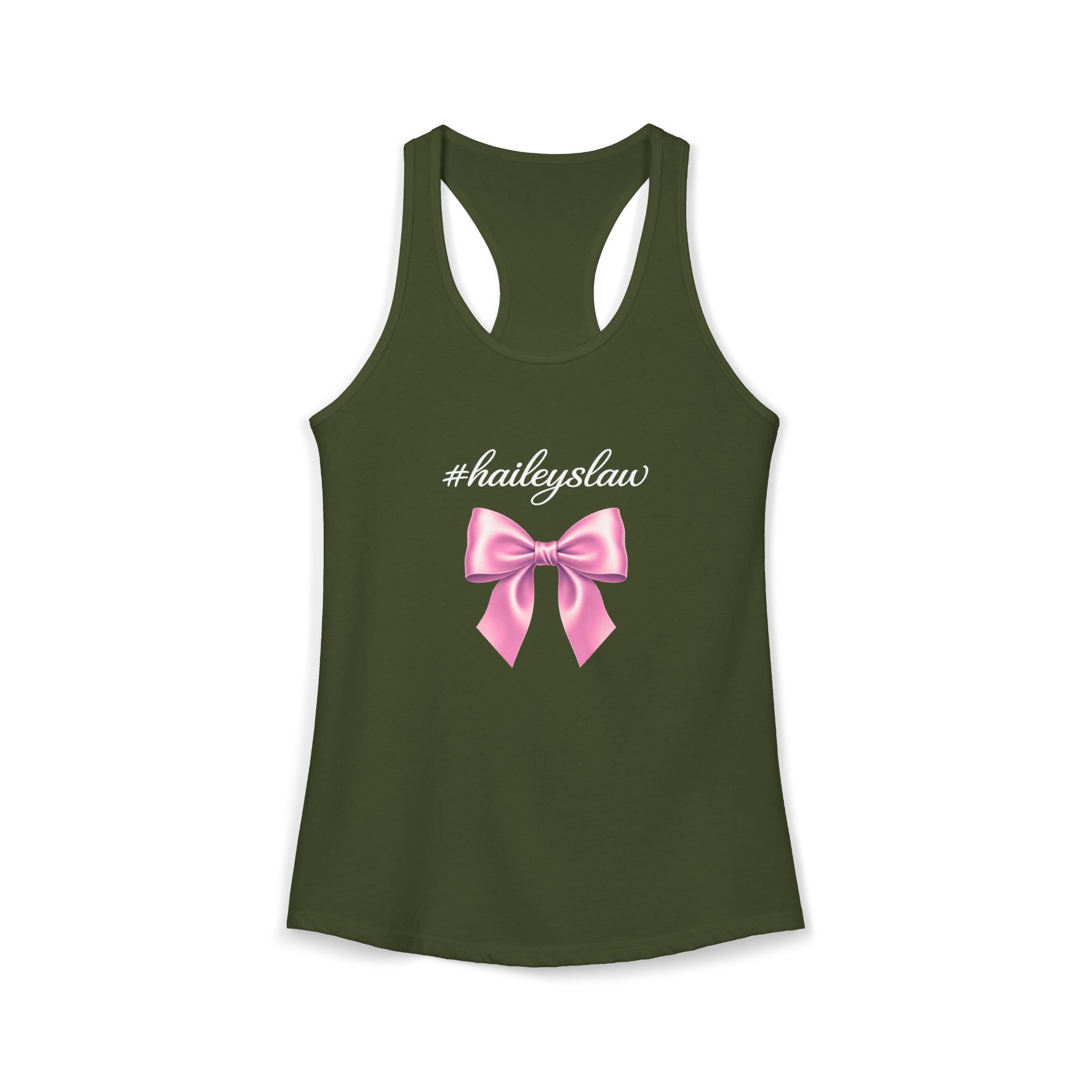 Hailey's Law Pink Bow Racerback Tank