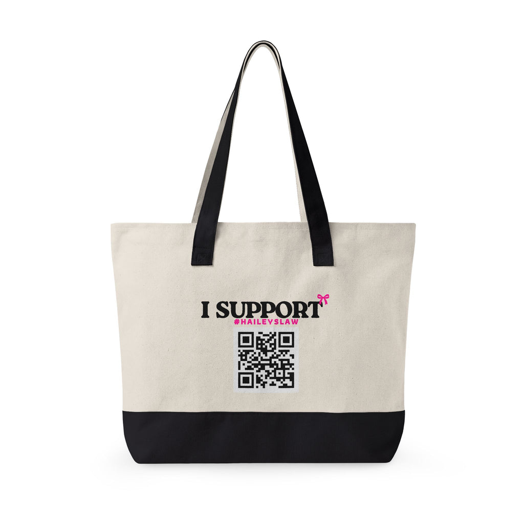 Hailey's Army Zippered Canvas Tote - QR Petition