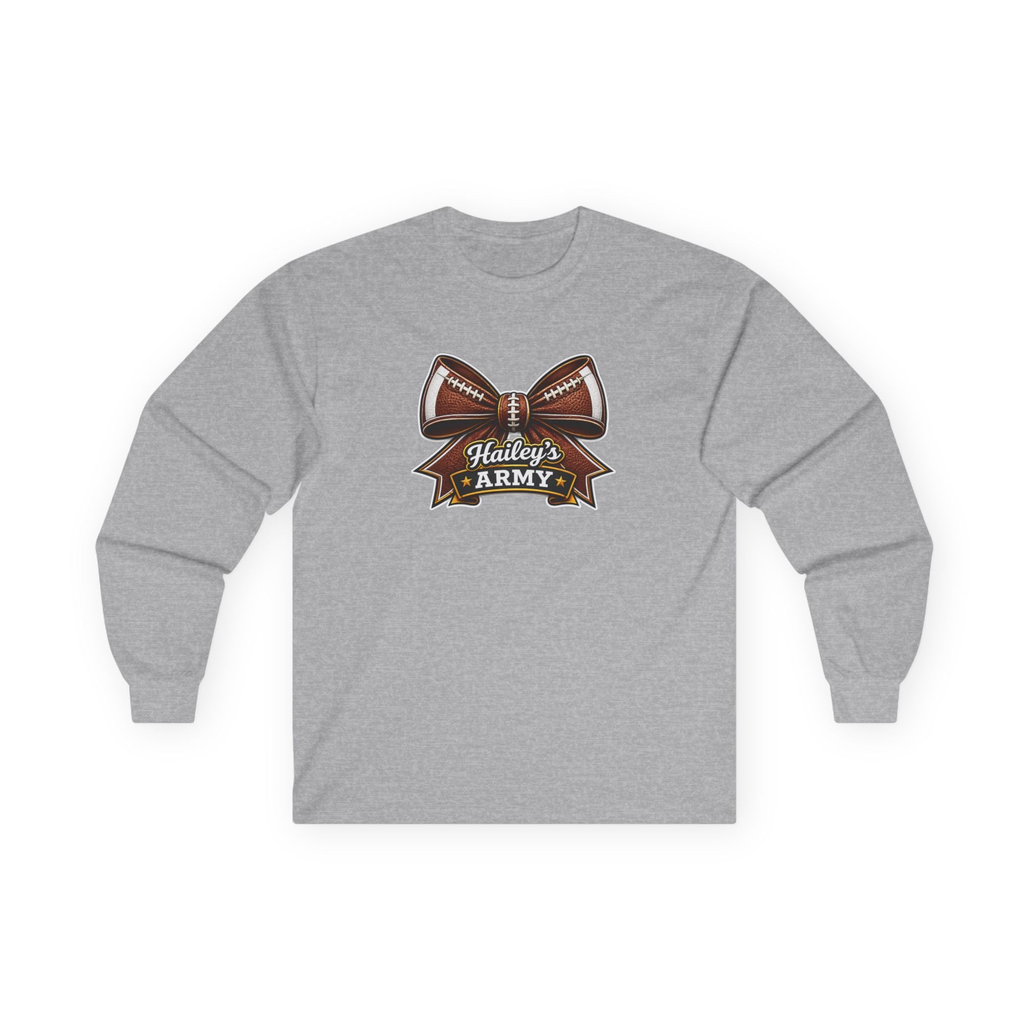 Hailey's Army Football Bow Long Sleeve Tee