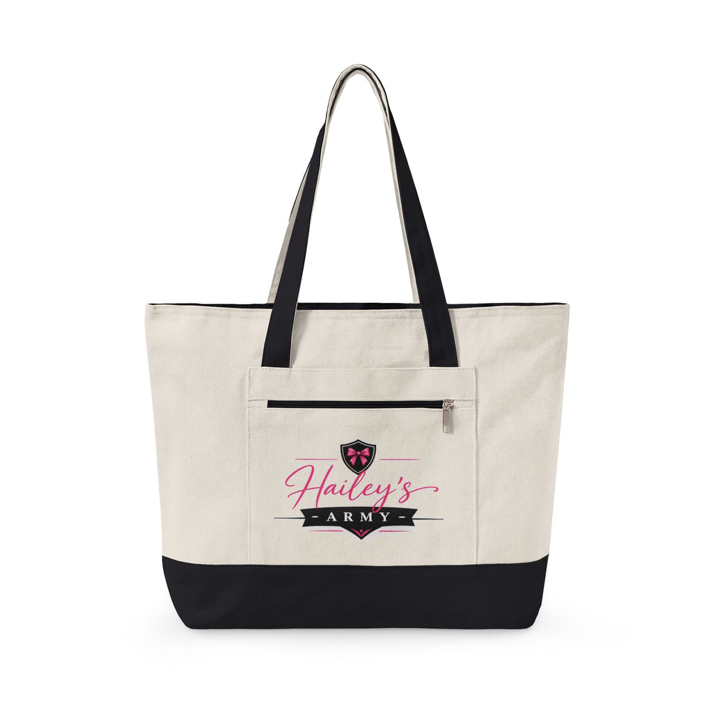 Hailey's Army Zippered Canvas Tote - QR Petition