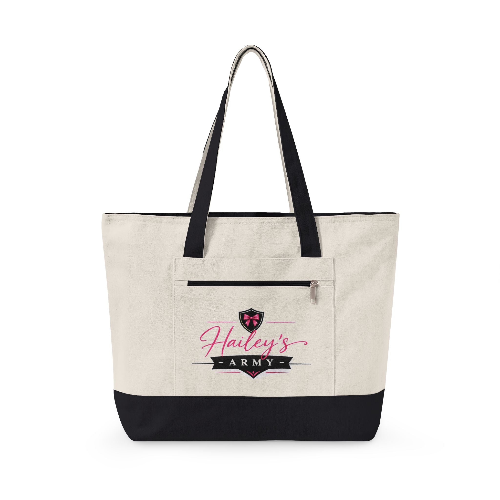 Hailey's Army Zippered Canvas Tote - QR Petition