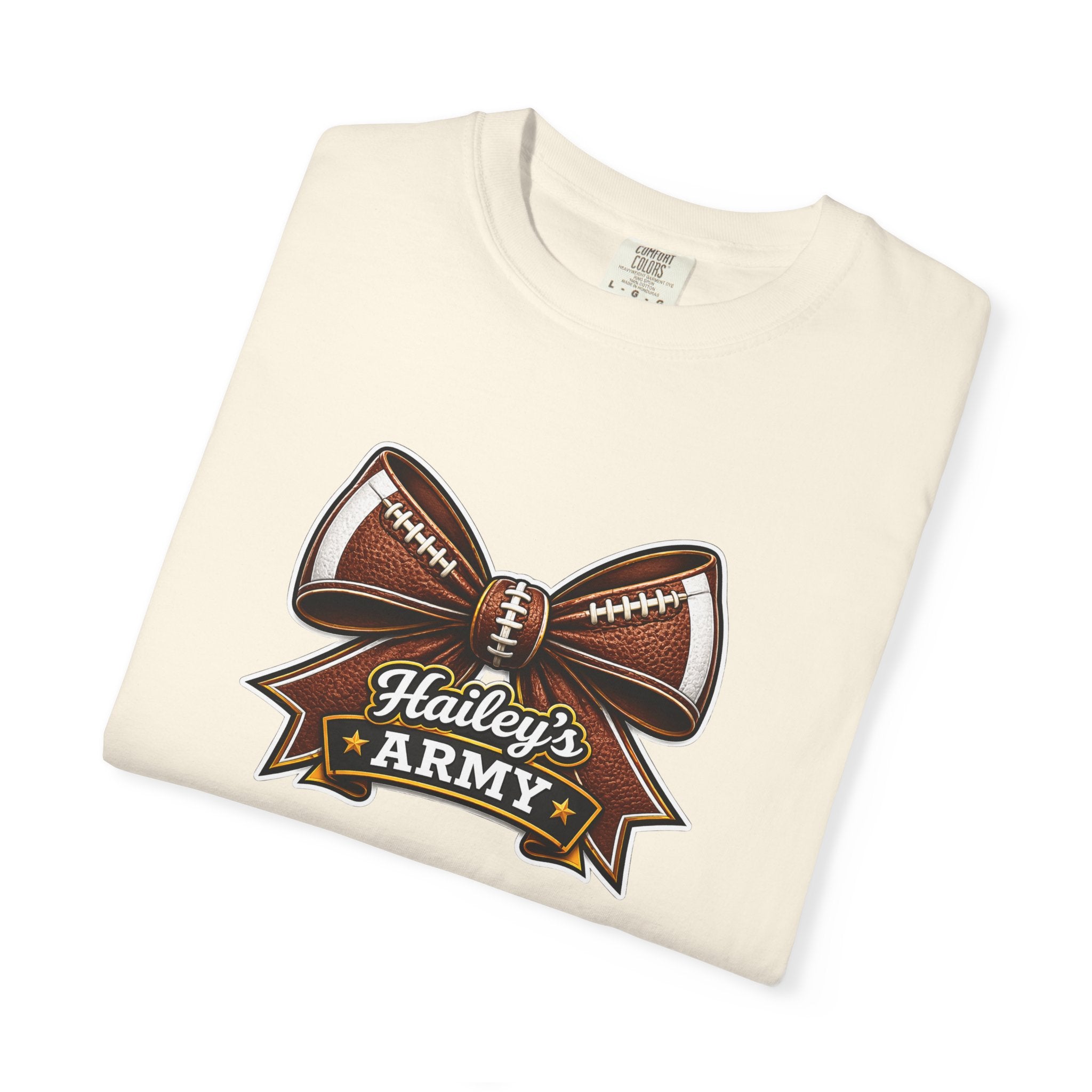 Hailey's Army Football Bow Tee