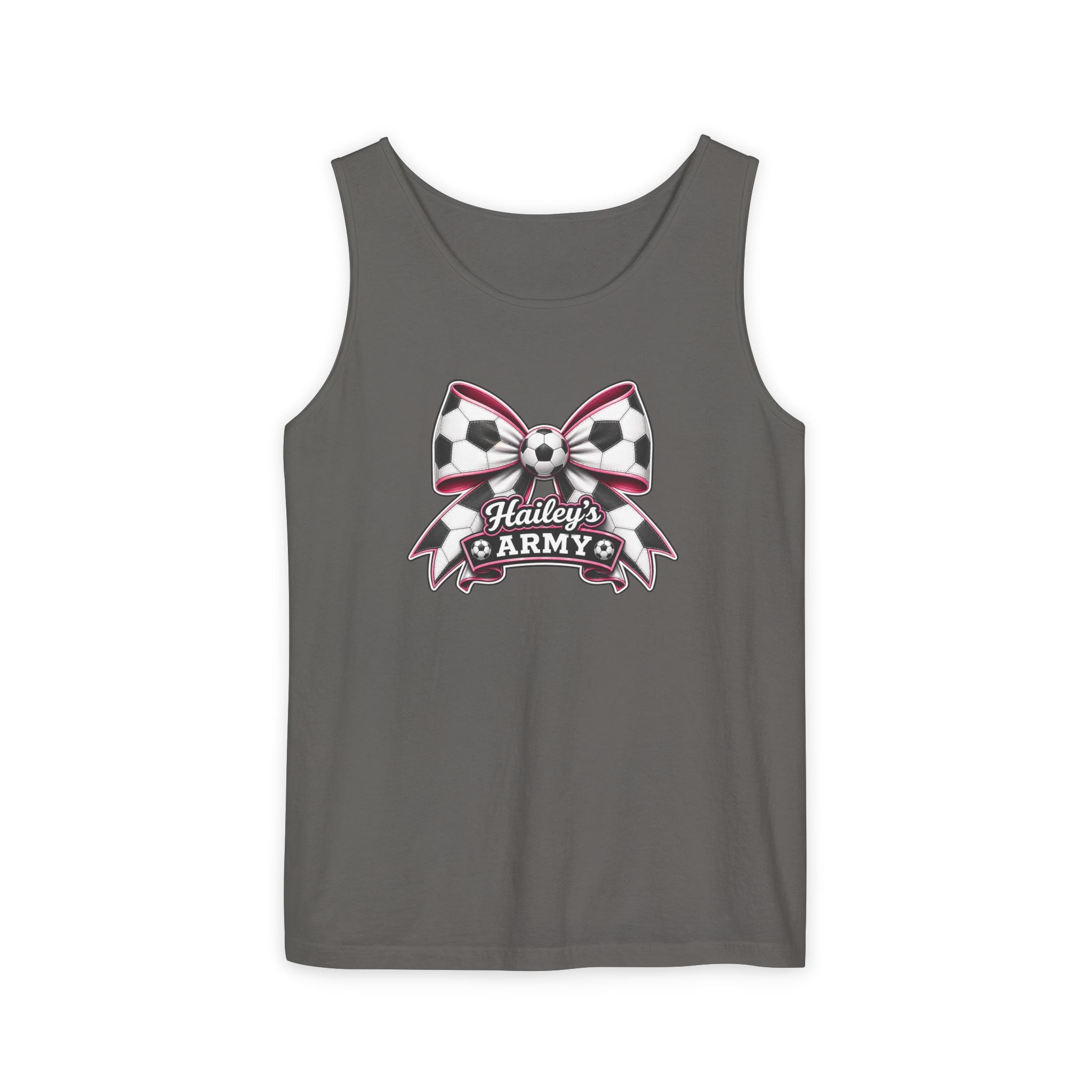 Hailey's Army Soccer Bow Tank