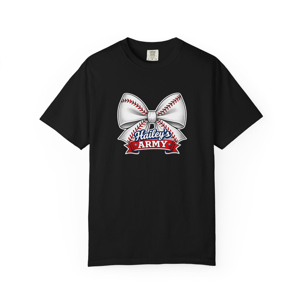 Hailey's Army Baseball Bow Tee