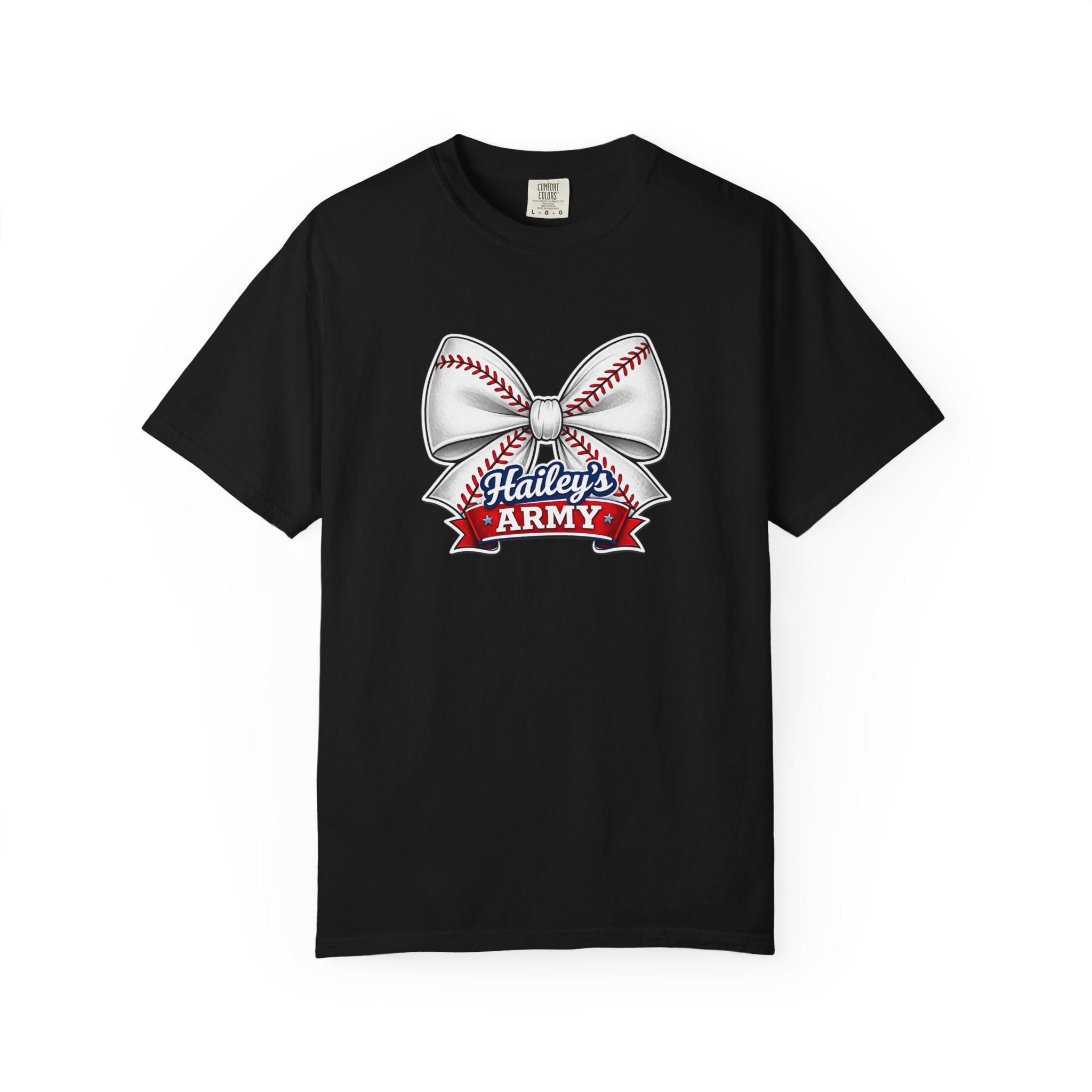Hailey's Army Baseball Bow Tee