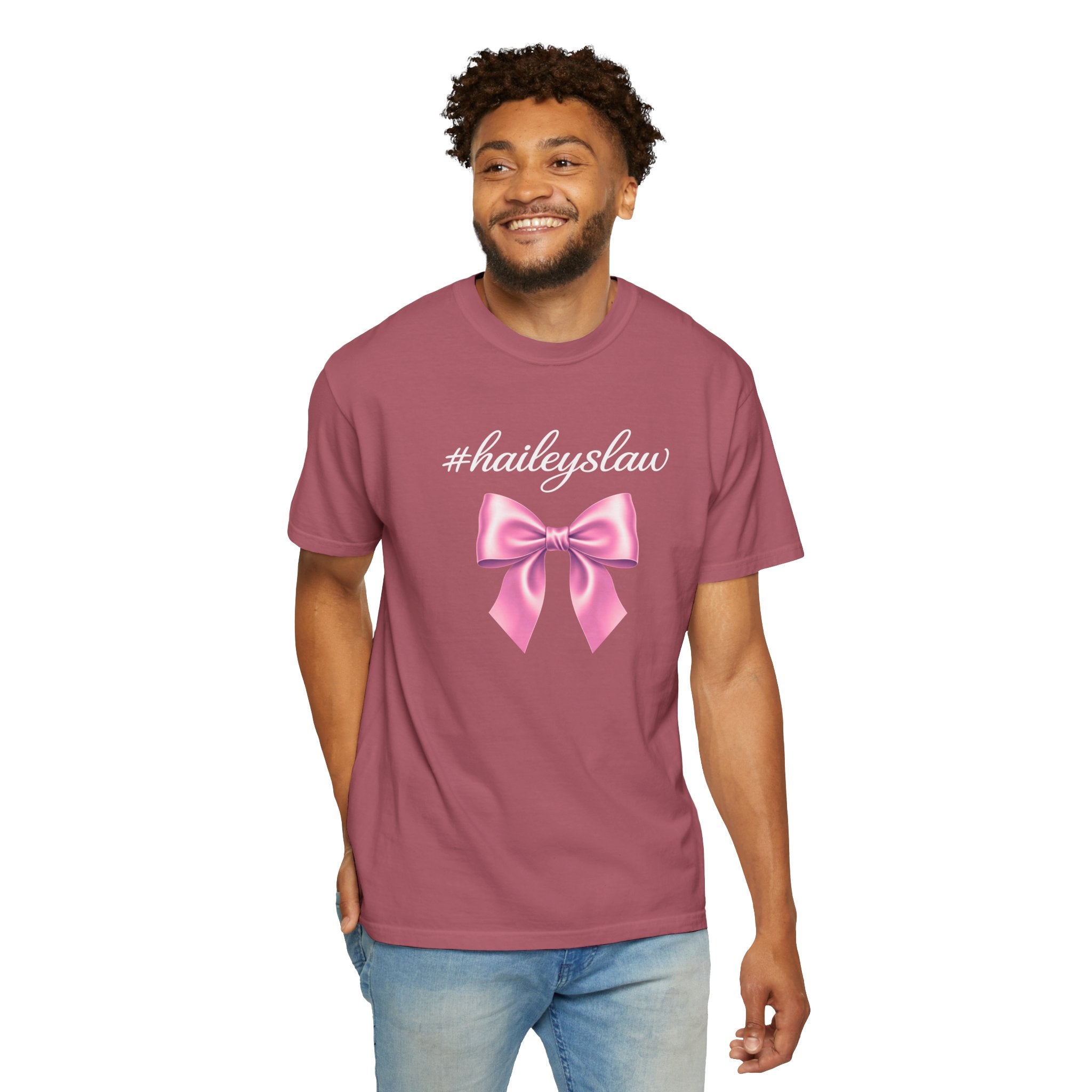 Hailey's Law Pink Bow Tee