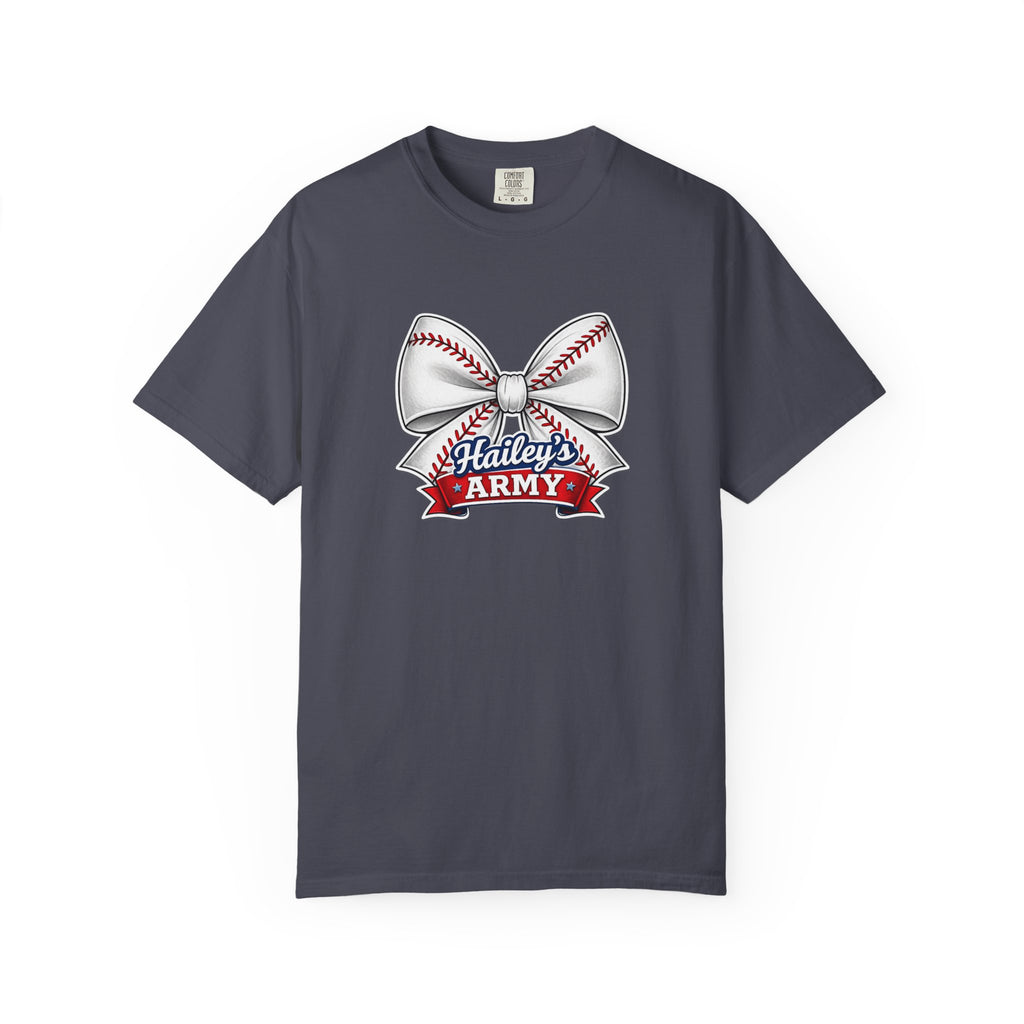 Hailey's Army Baseball Bow Tee