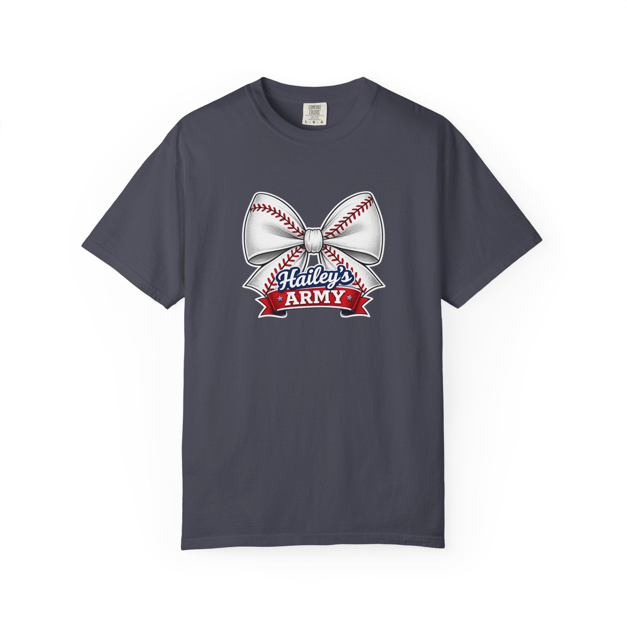 Hailey's Army Baseball Bow Tee