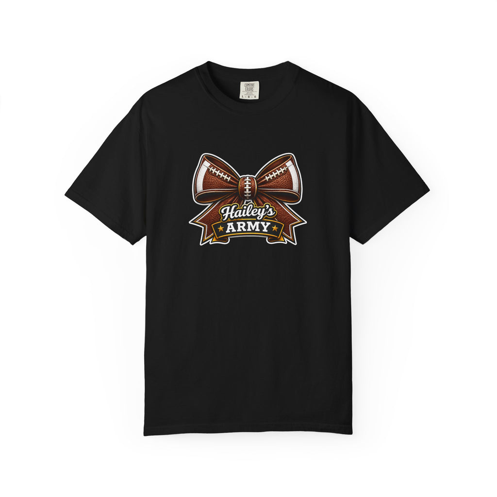 Hailey's Army Football Bow Tee
