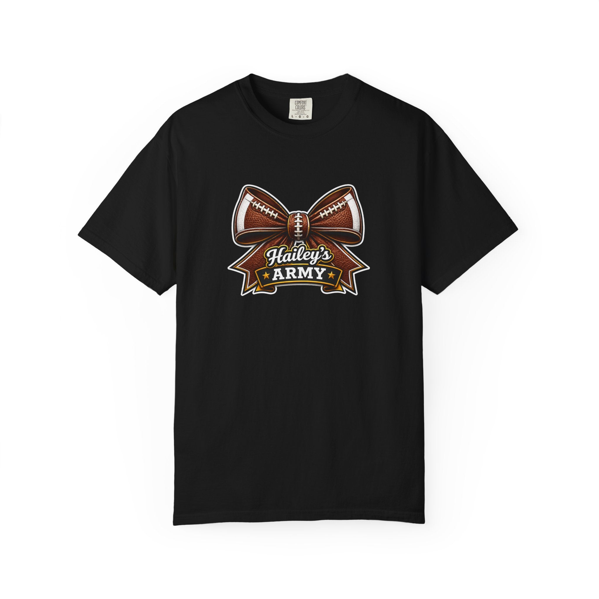 Hailey's Army Football Bow Tee